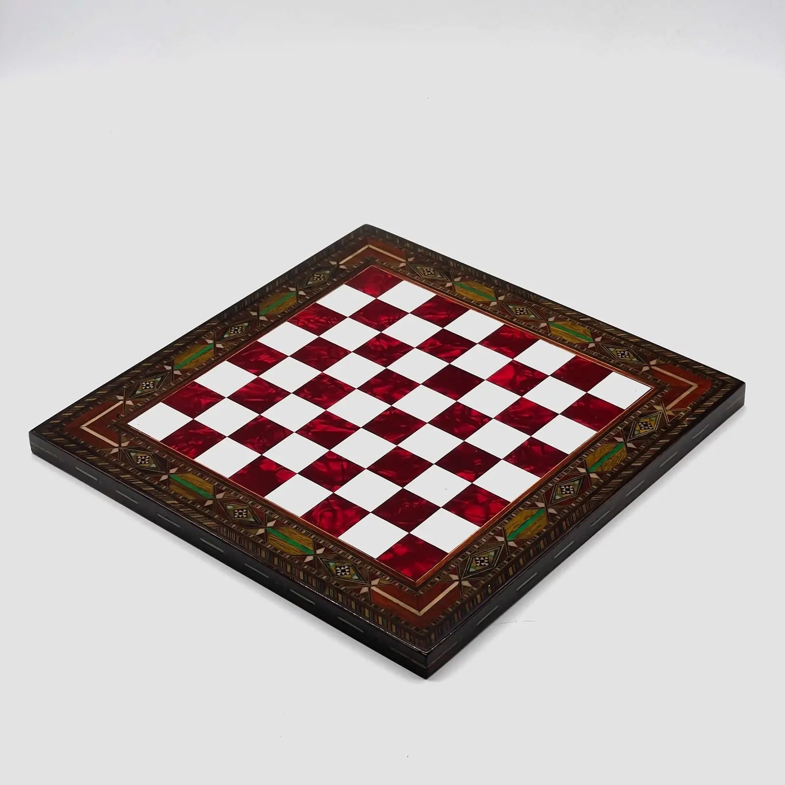 12" Handmade Luxury Wooden Red Chess Board