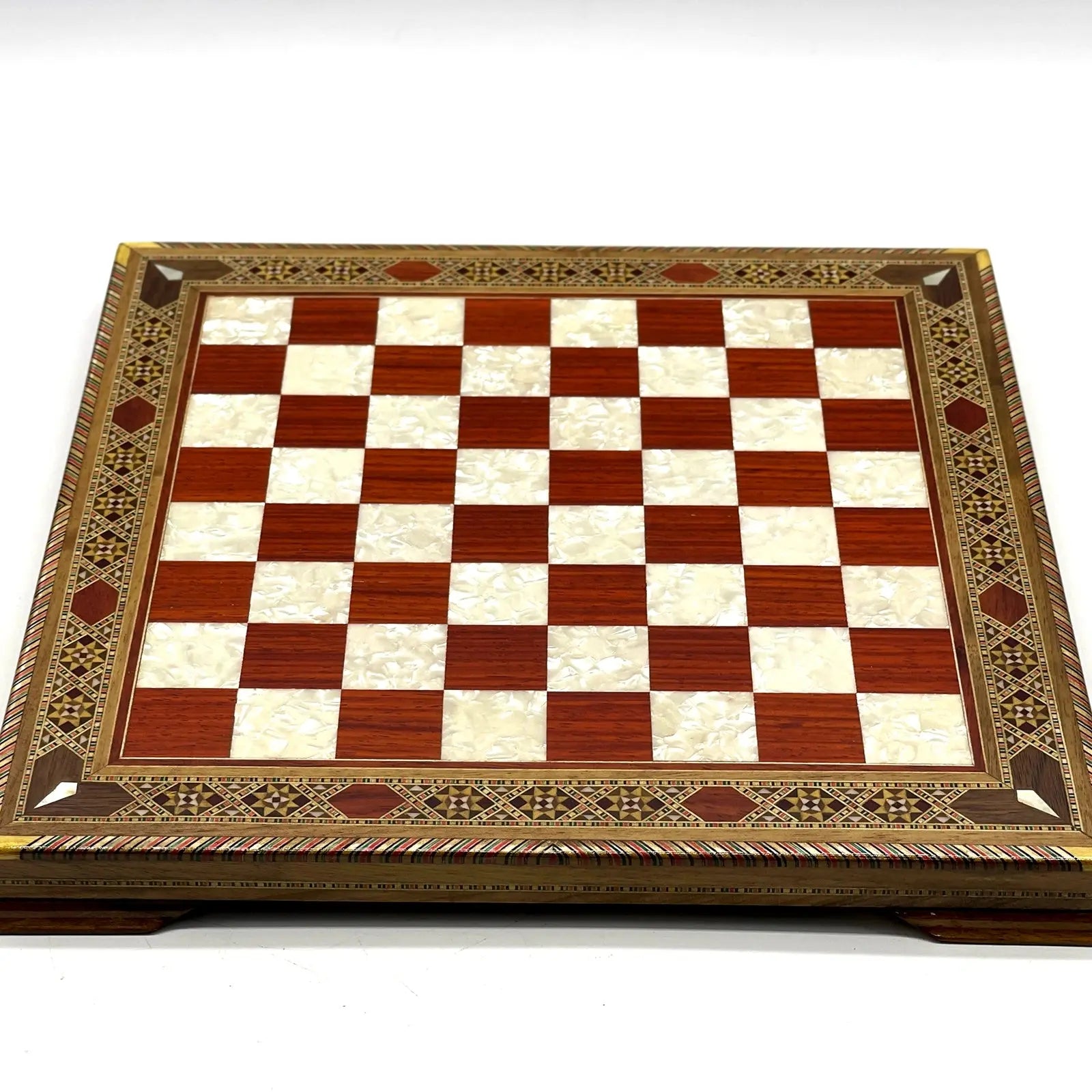 13" Personalized Rosewood Chess Set with Greek Metal Chess Pieces