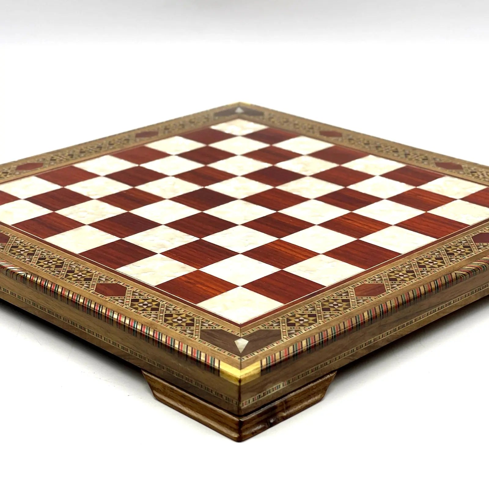 13" Personalized Rosewood Chess Set with Greek Metal Chess Pieces