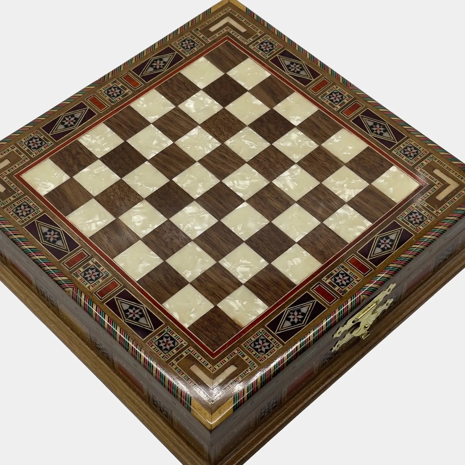11" Small Brown Handmade Storage Luxury Wooden Chess Board