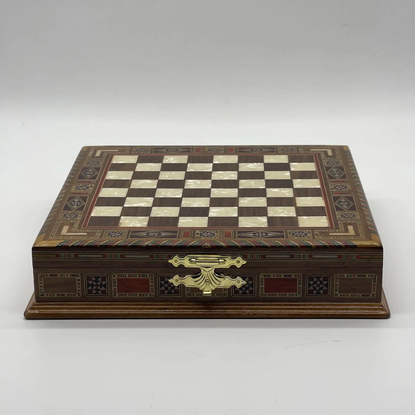 11" Small Brown Handmade Storage Luxury Wooden Chess Board