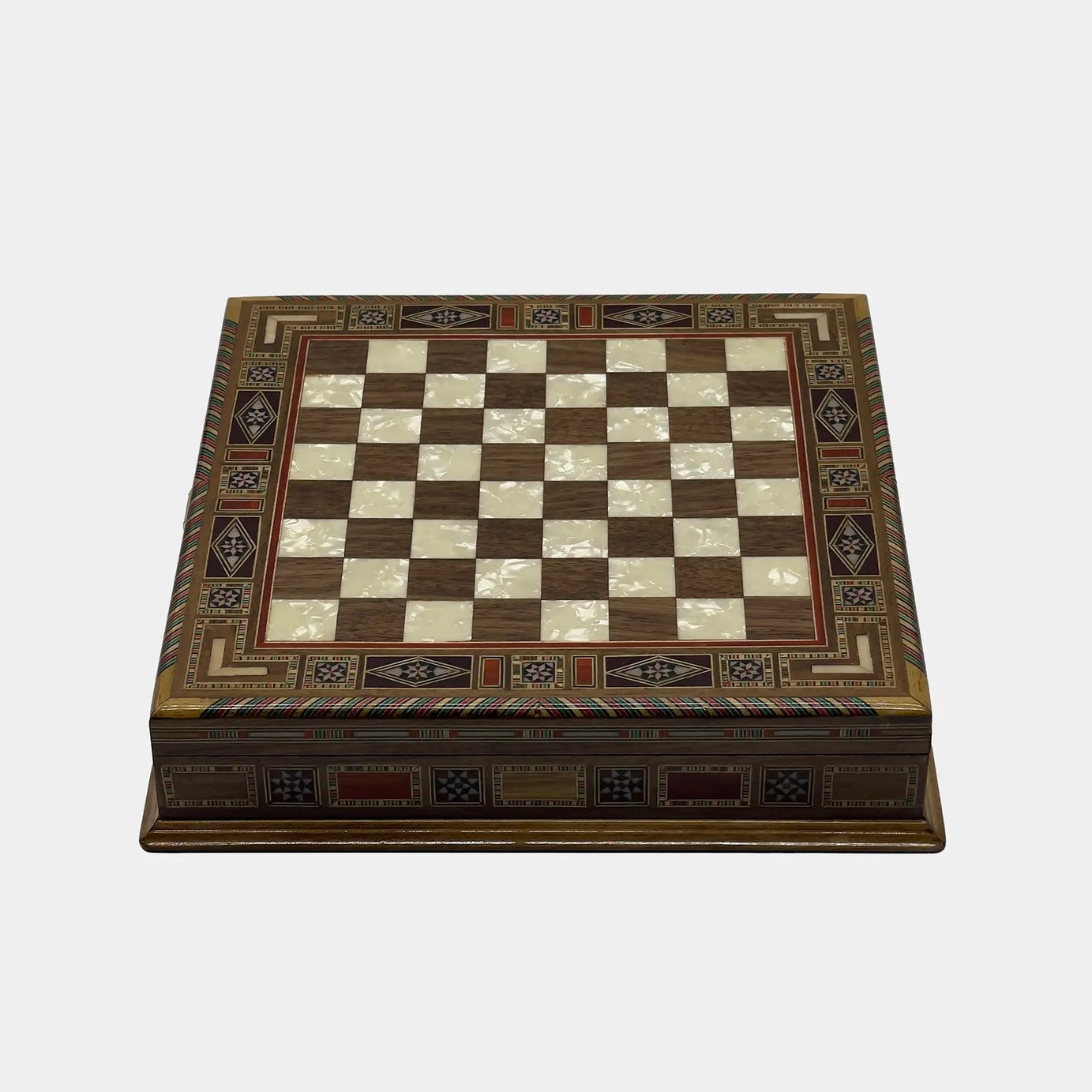 11" Small Brown Handmade Storage Luxury Wooden Chess Board