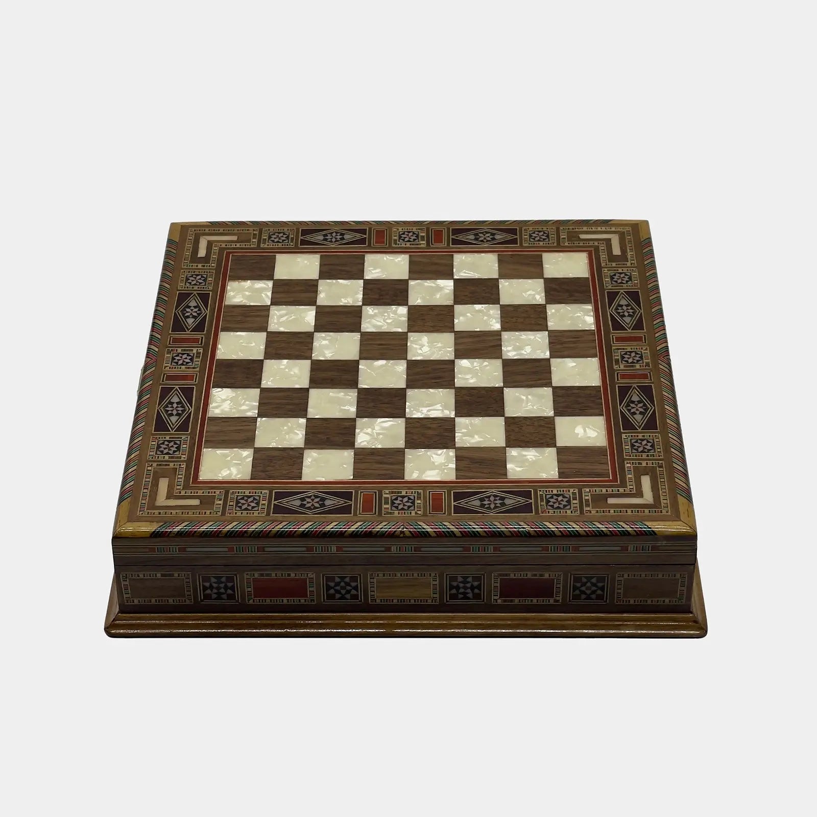 11" Small Brown Handmade Storage Luxury Wooden Chess Board