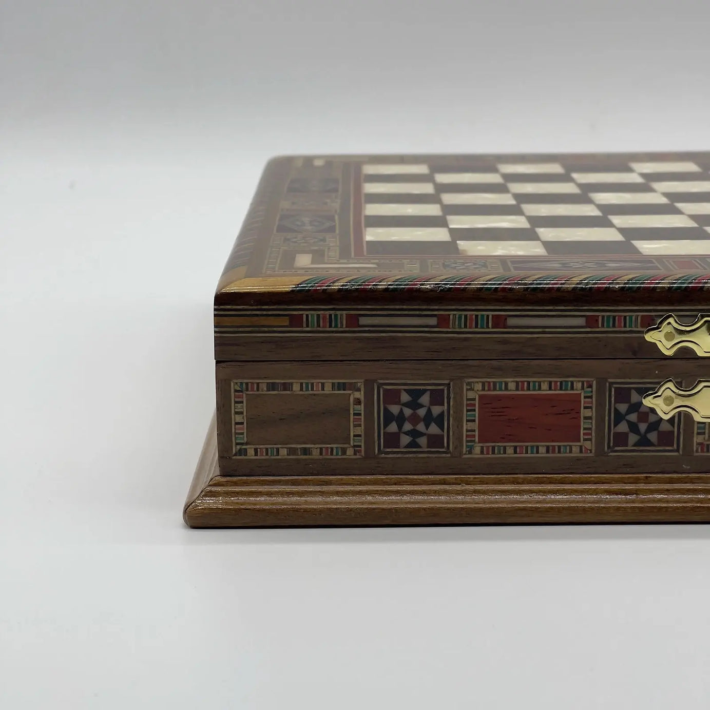 11" Small Brown Handmade Storage Luxury Wooden Chess Board