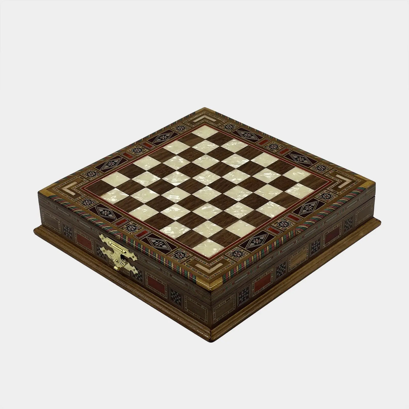 11" Small Brown Handmade Storage Luxury Wooden Chess Board