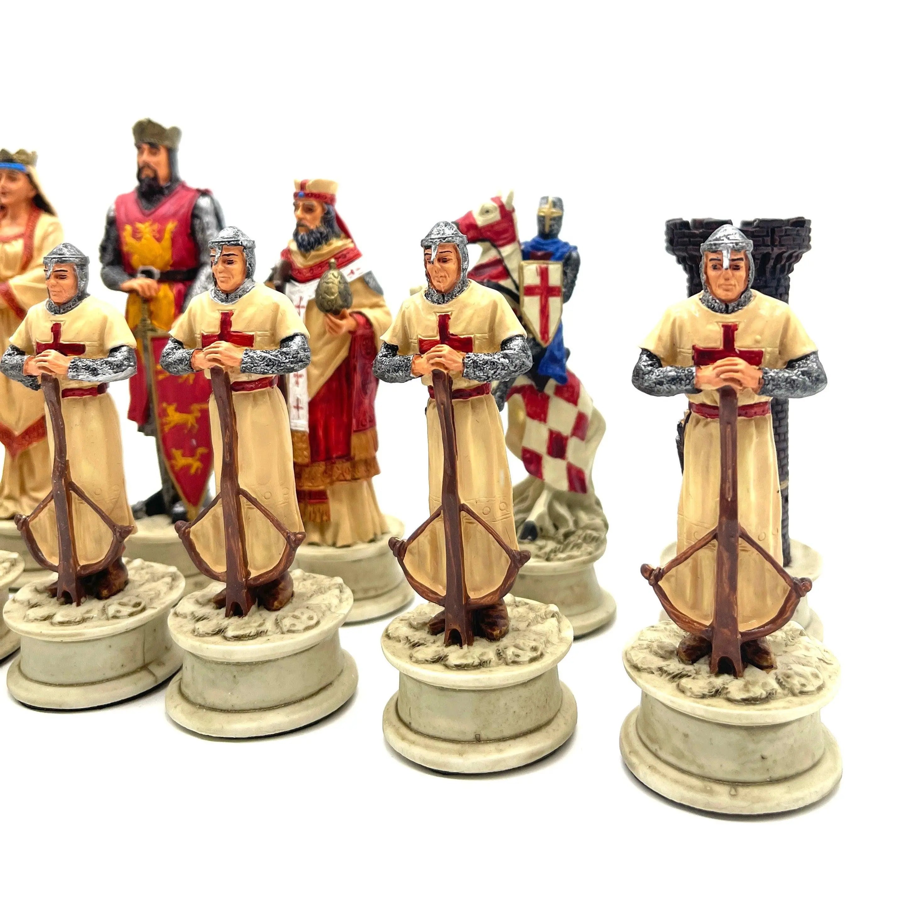 Handmade Ottomans & Crusaders Polyester Chess Pieces - AsyaWoodArt