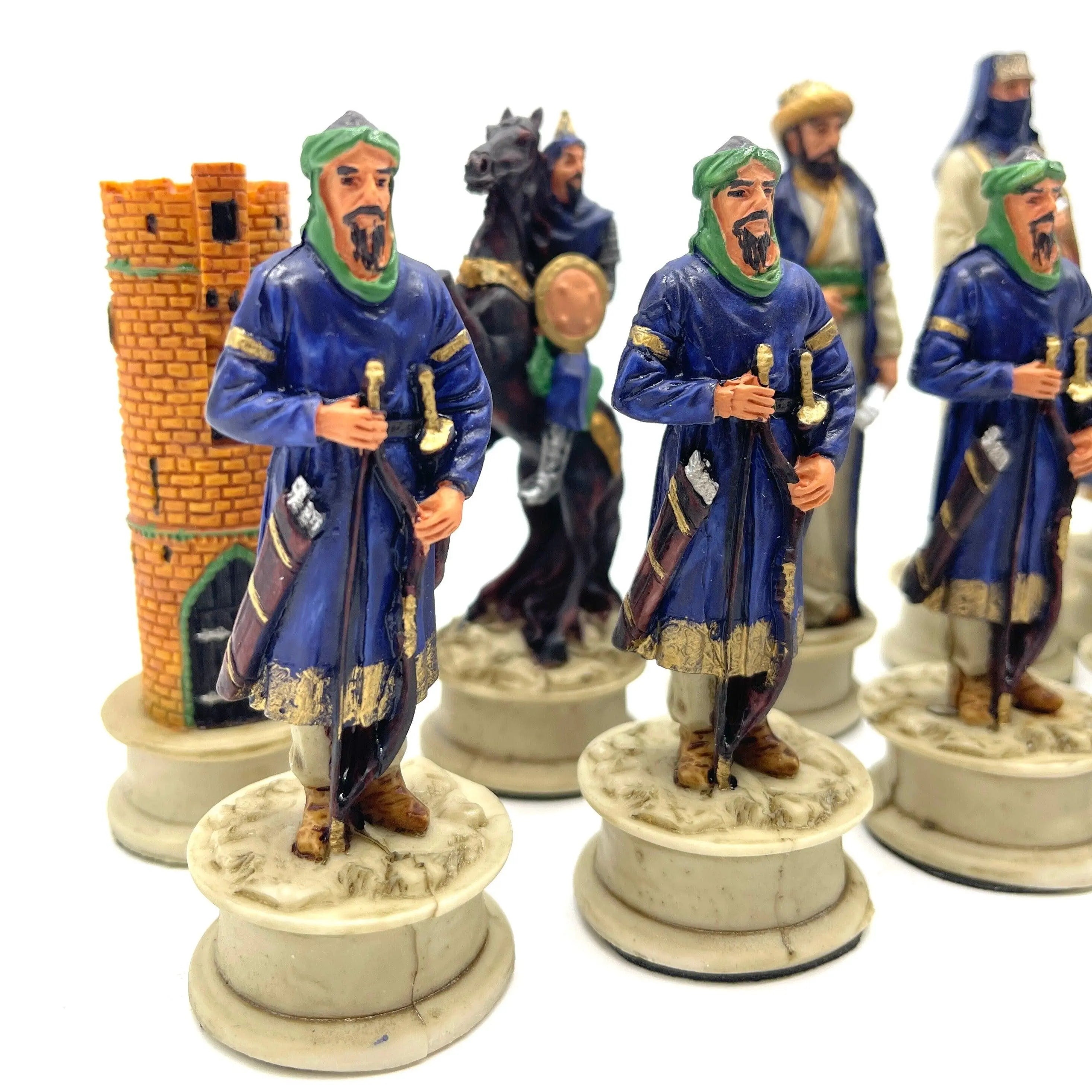 Handmade Ottomans & Crusaders Polyester Chess Pieces - AsyaWoodArt