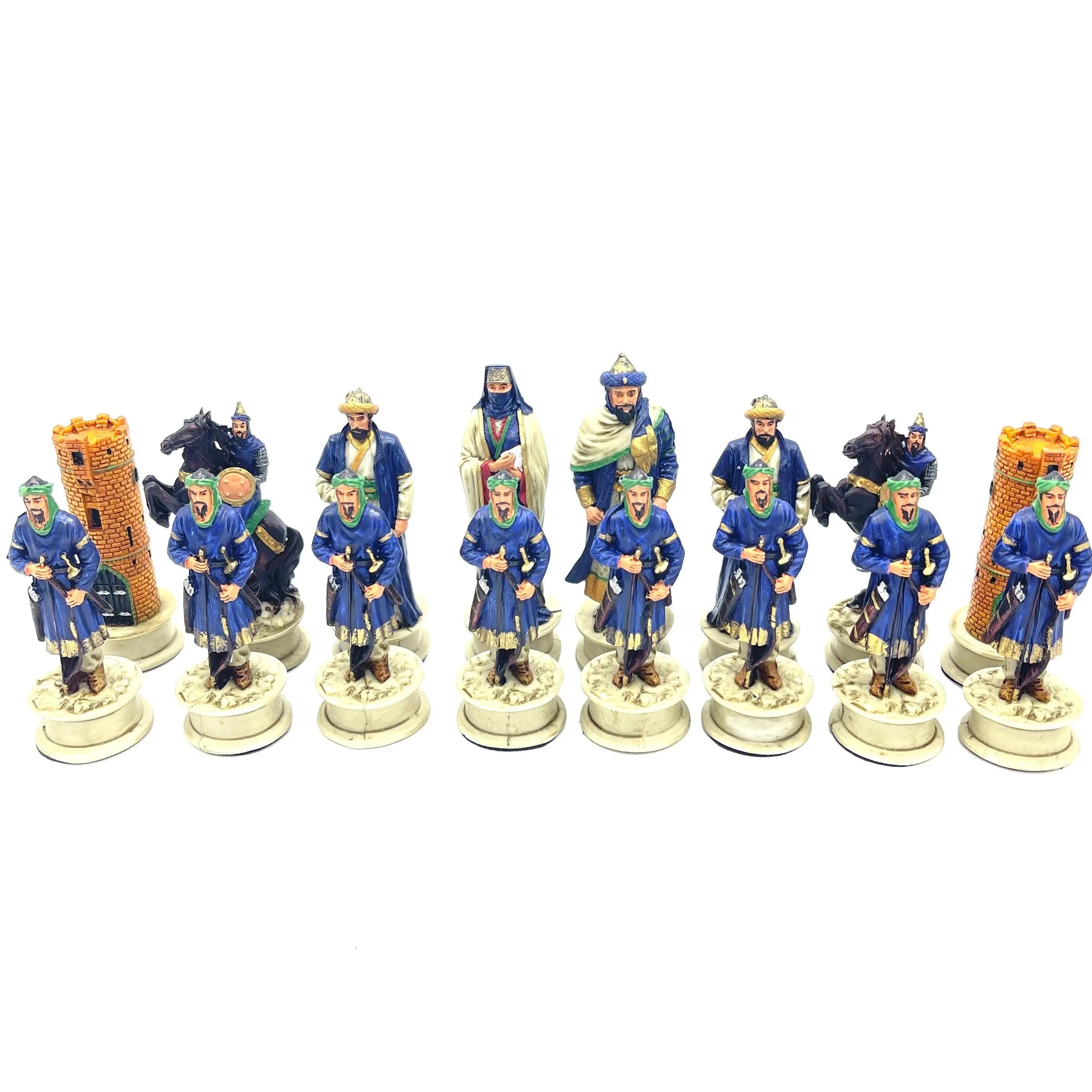 Handmade Ottomans & Crusaders Polyester Chess Pieces - AsyaWoodArt