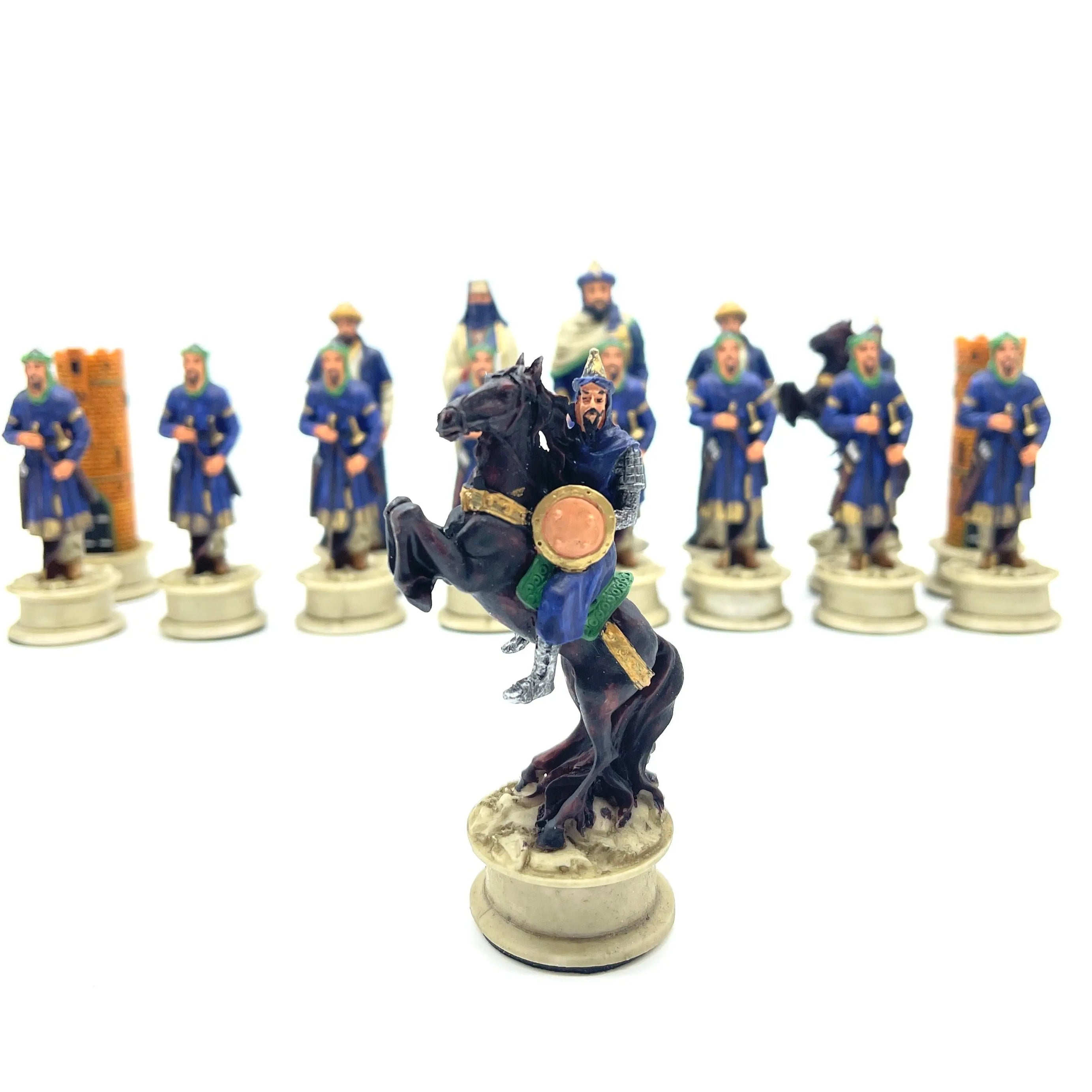 Handmade Ottomans & Crusaders Polyester Chess Pieces - AsyaWoodArt