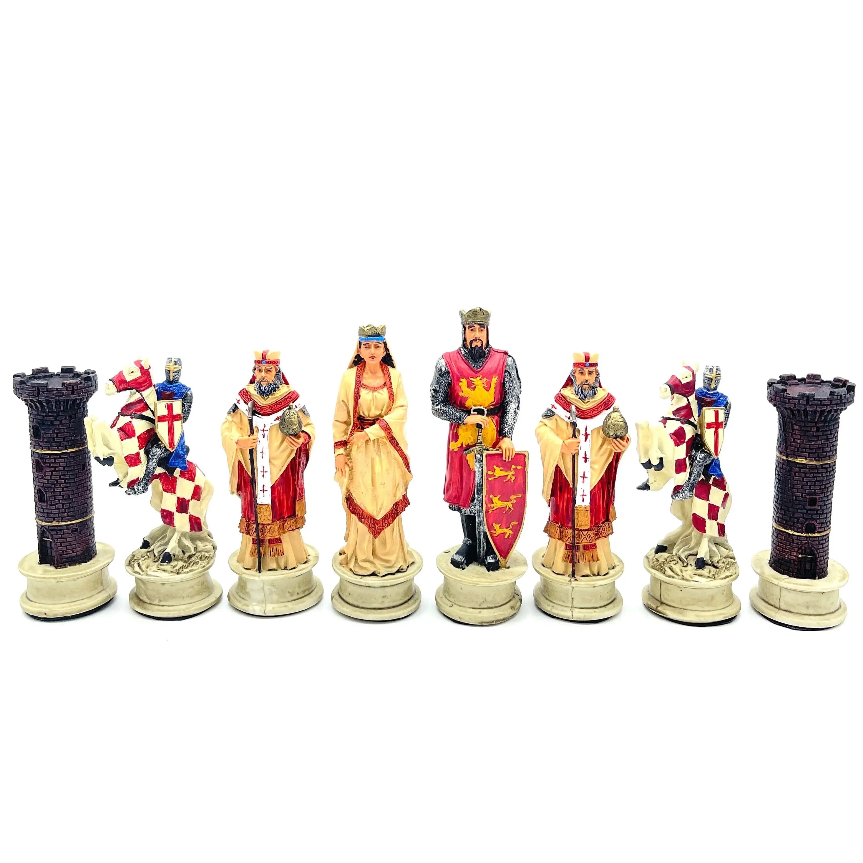 Handmade Ottomans & Crusaders Polyester Chess Pieces - AsyaWoodArt