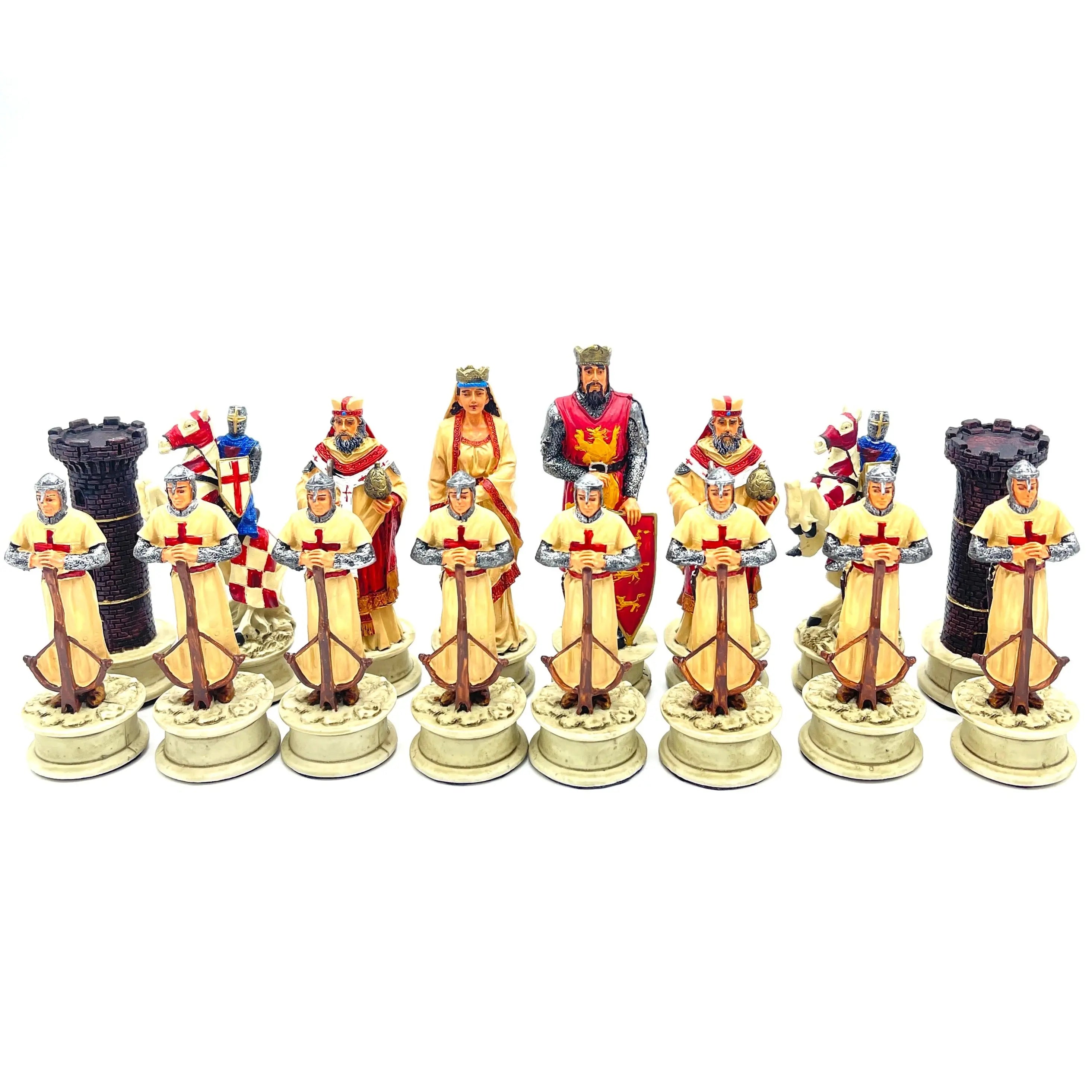 Handmade Ottomans & Crusaders Polyester Chess Pieces - AsyaWoodArt