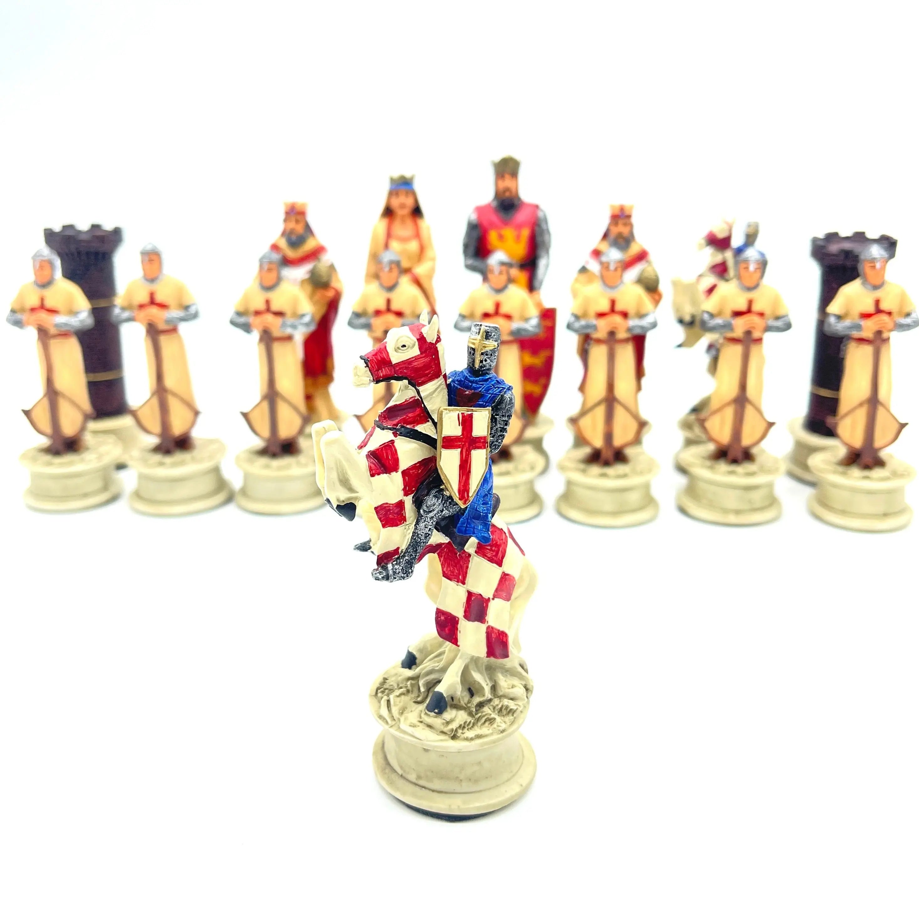 Handmade Ottomans & Crusaders Polyester Chess Pieces - AsyaWoodArt
