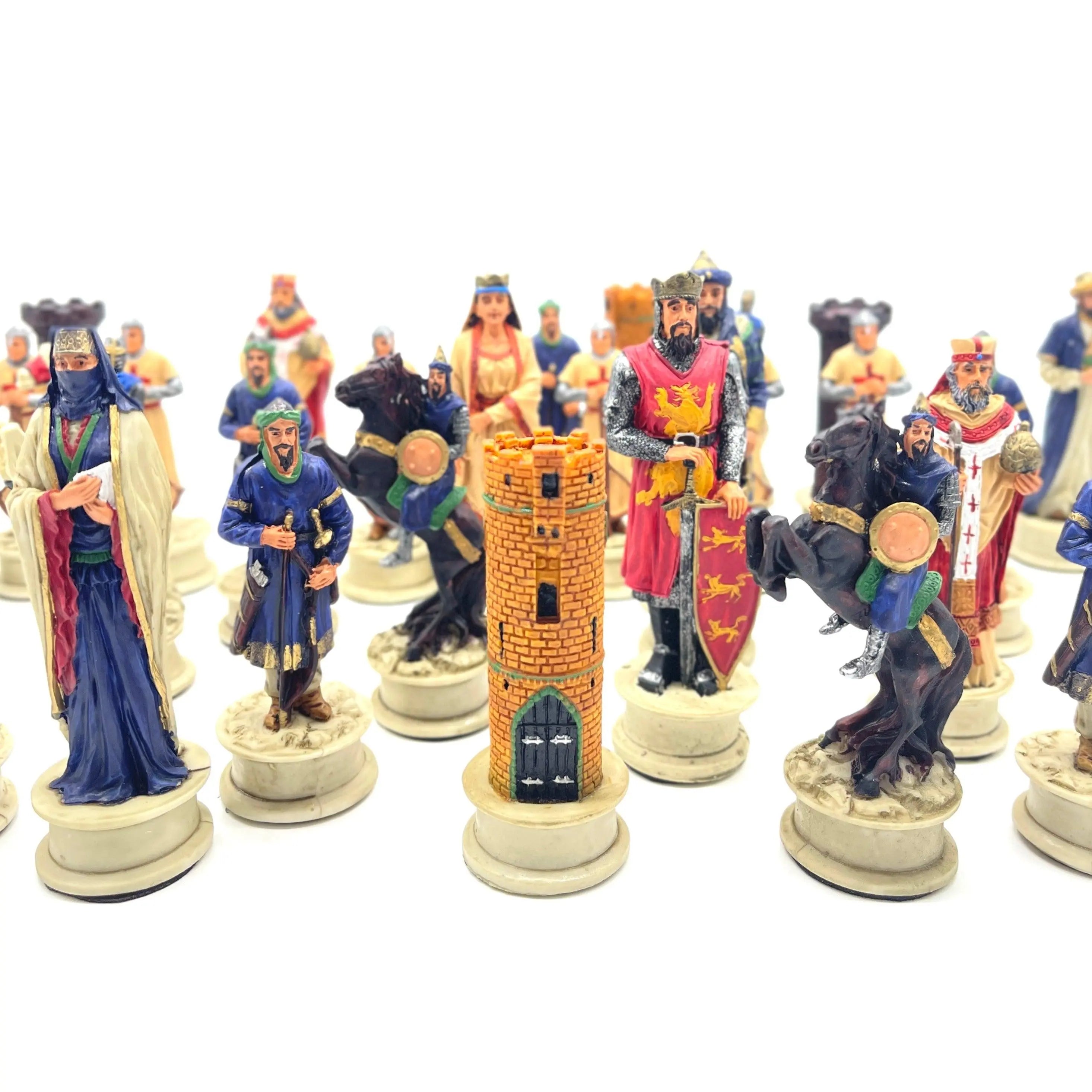 Handmade Ottomans & Crusaders Polyester Chess Pieces - AsyaWoodArt