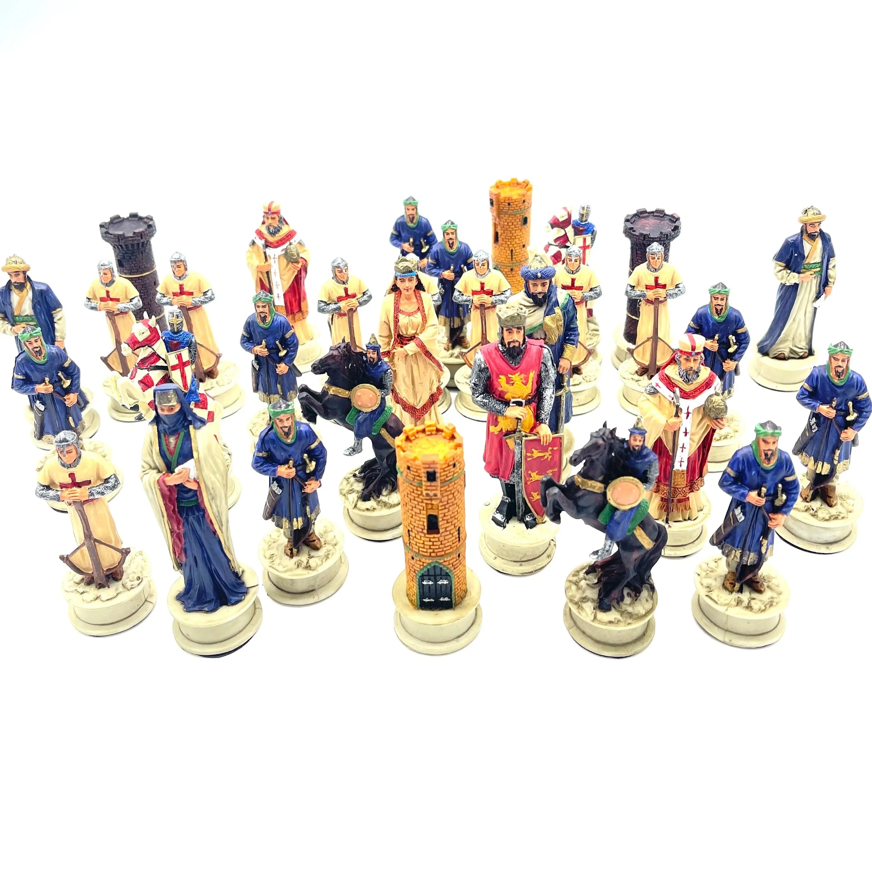 Handmade Ottomans & Crusaders Polyester Chess Pieces - AsyaWoodArt