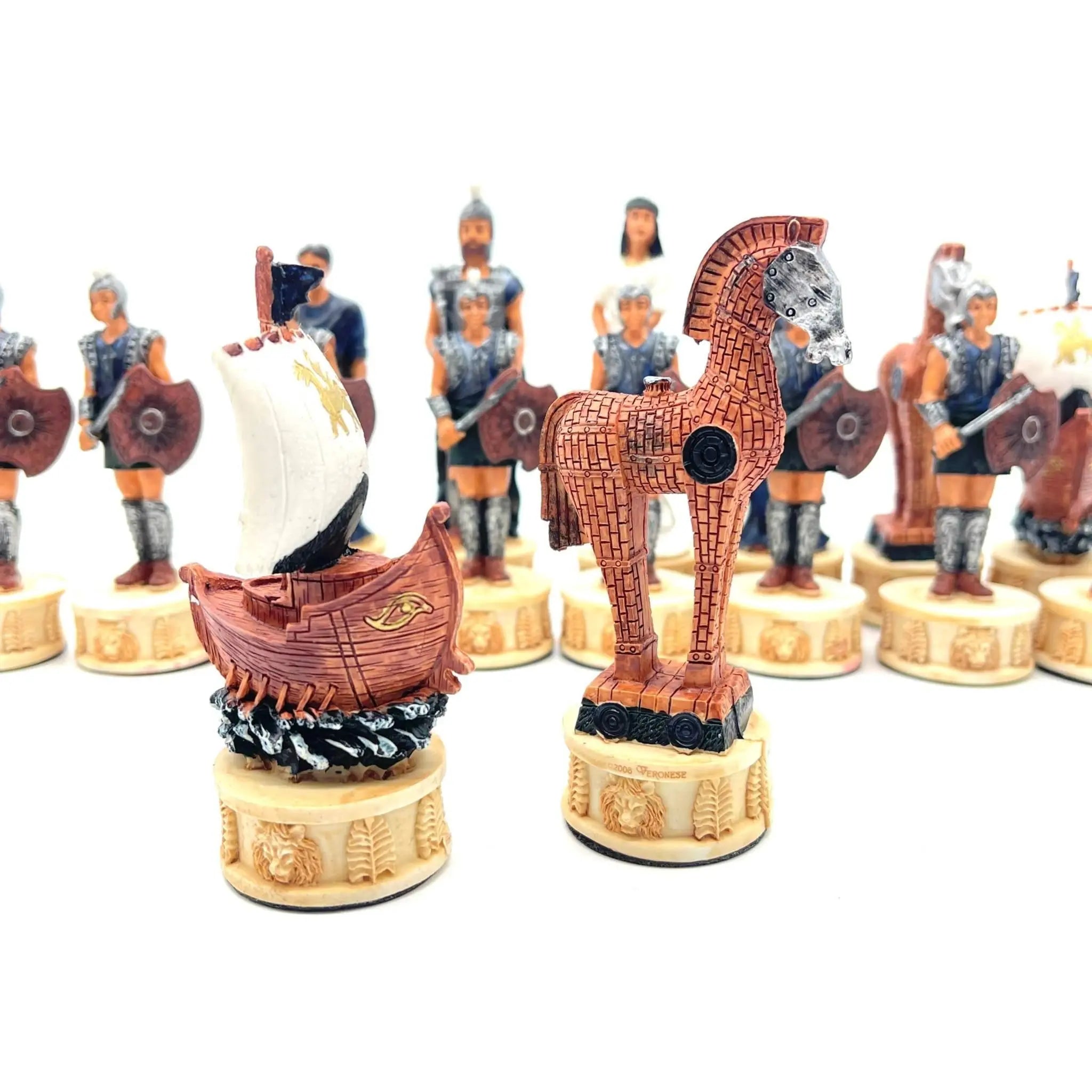 Haind Point Unique Roman & Trojan Polyester Chess Pieces Set