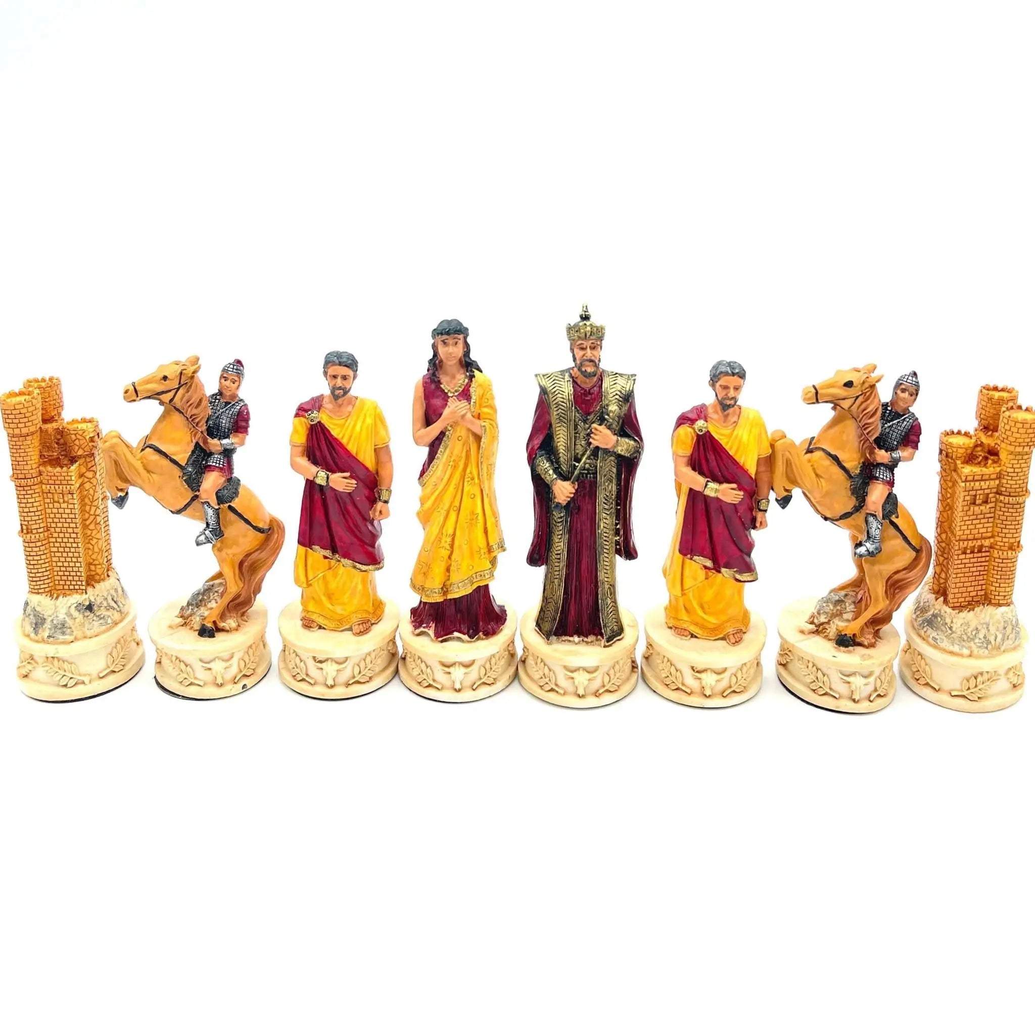 Haind Point Unique Roman & Trojan Polyester Chess Pieces Set