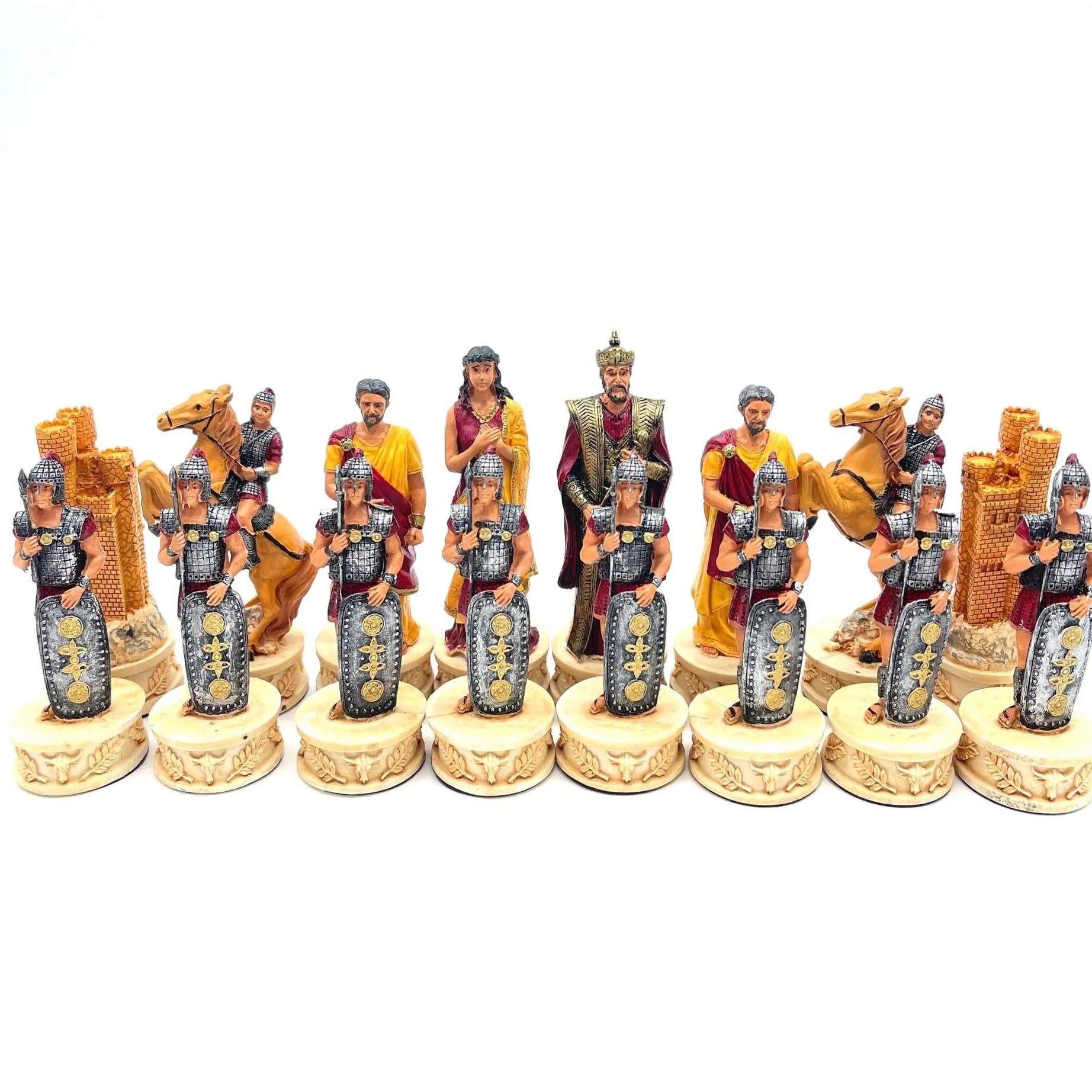 Haind Point Unique Roman & Trojan Polyester Chess Pieces Set