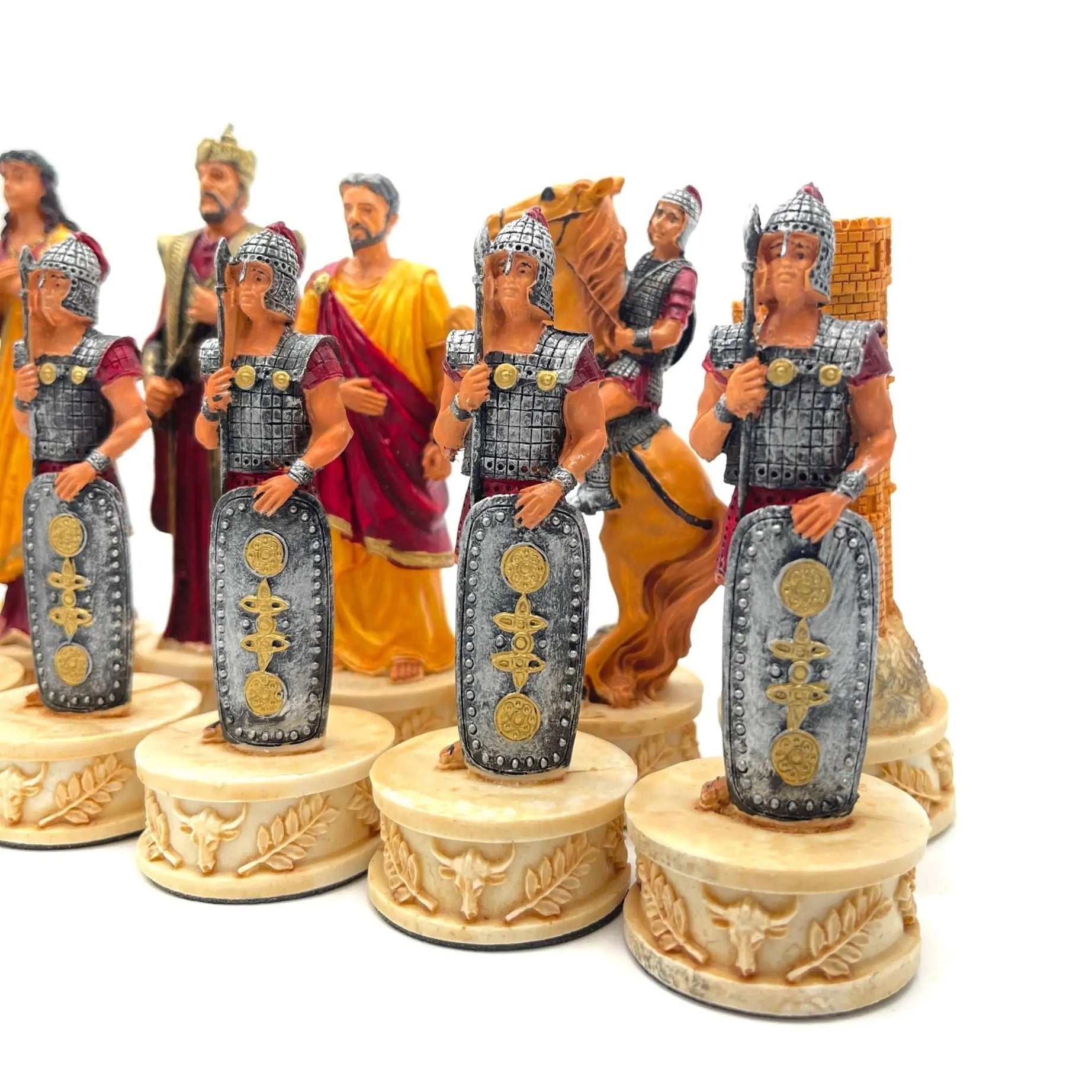 Haind Point Unique Roman & Trojan Polyester Chess Pieces Set
