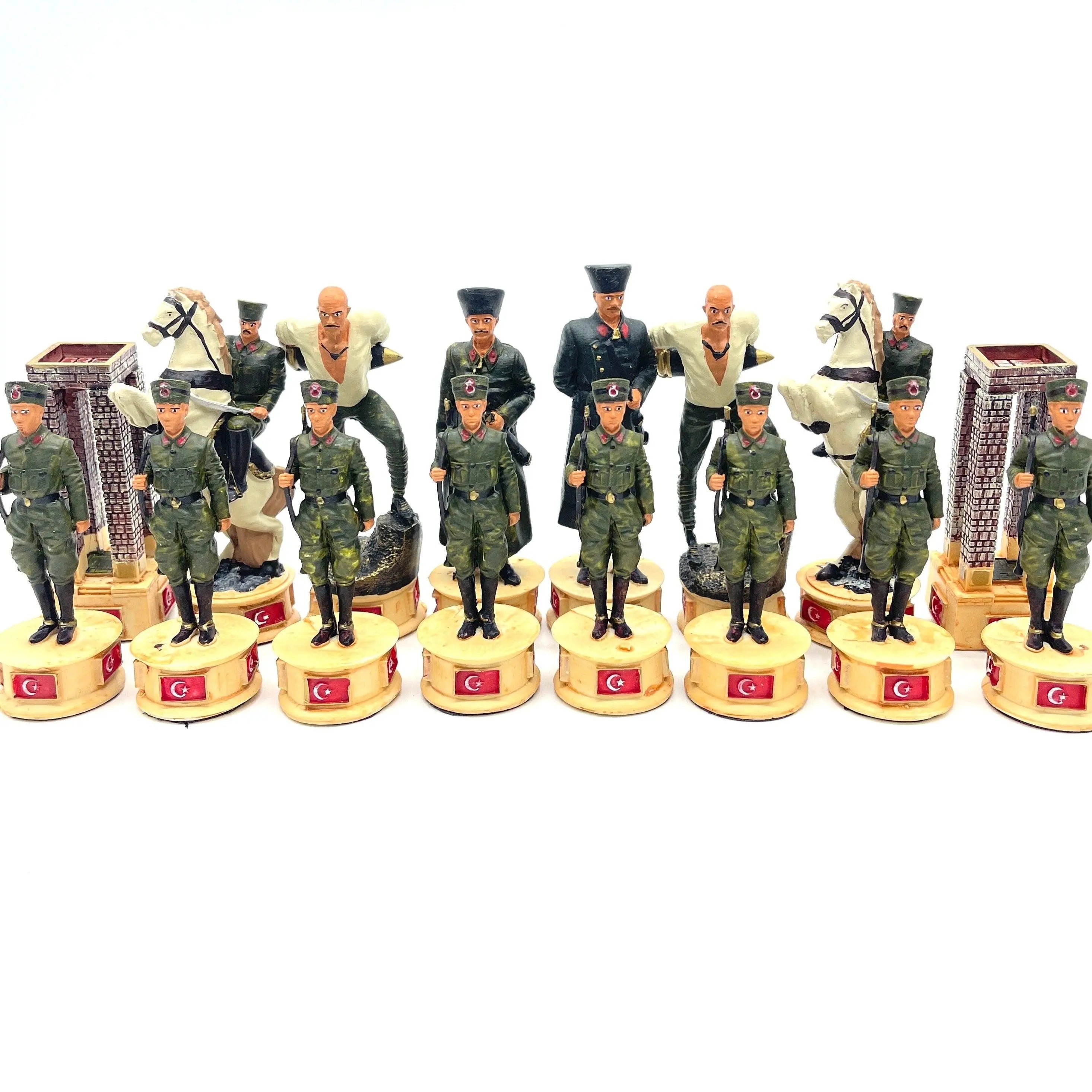 Hand painted Polyester Special Gallipoli Campaign Chess Pieces Set - AsyaWoodArt