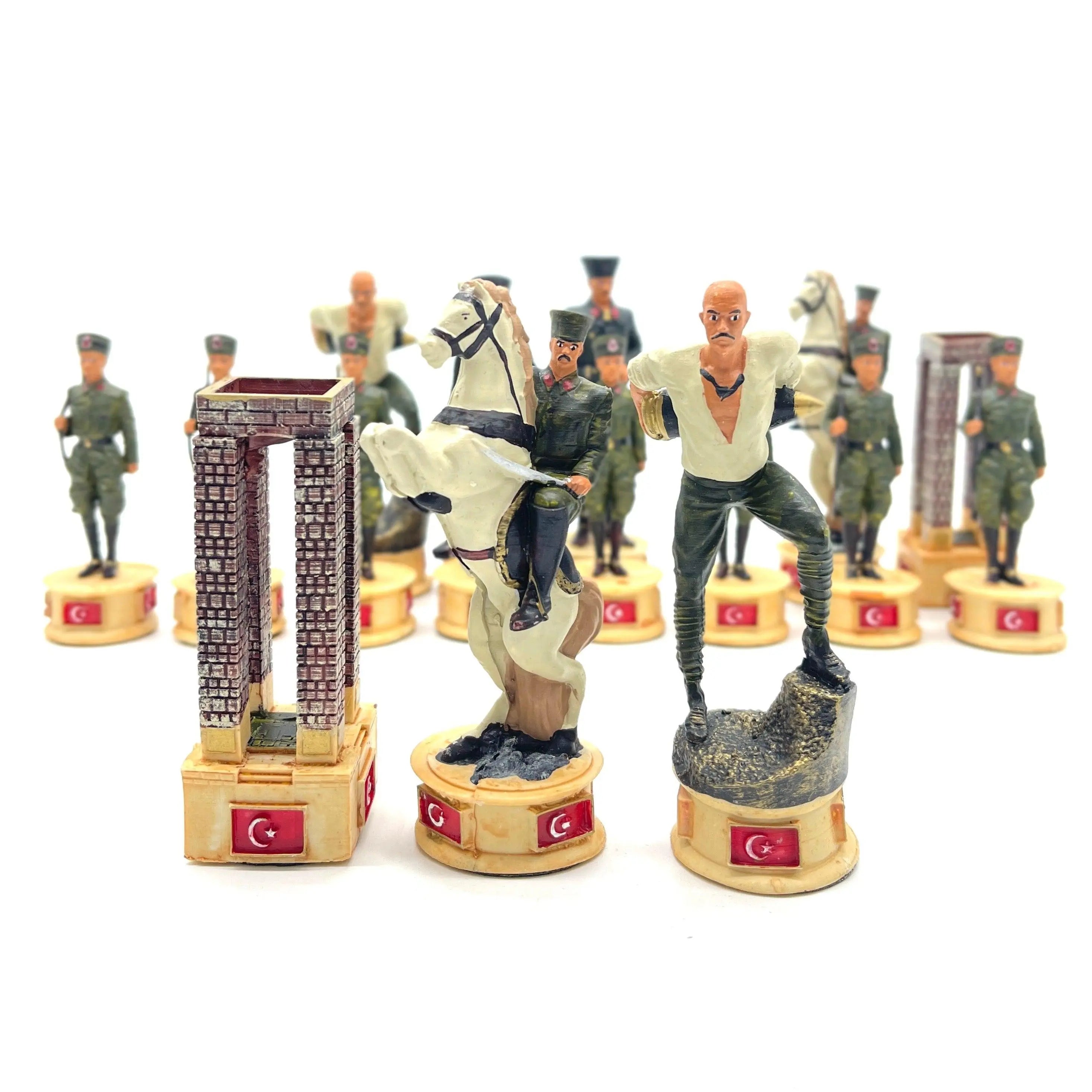 Hand painted Polyester Special Gallipoli Campaign Chess Pieces Set - AsyaWoodArt