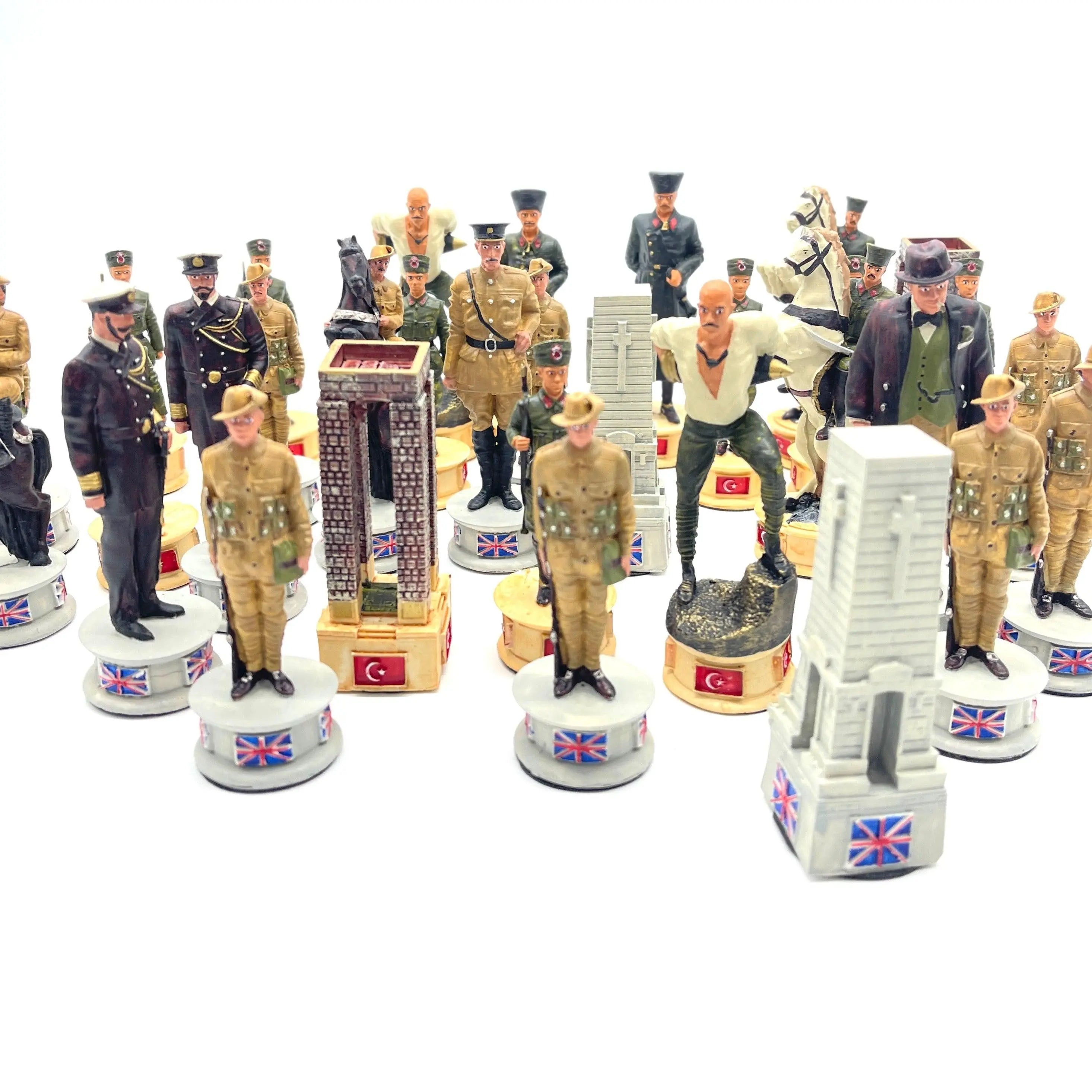 Hand painted Polyester Special Gallipoli Campaign Chess Pieces Set - AsyaWoodArt