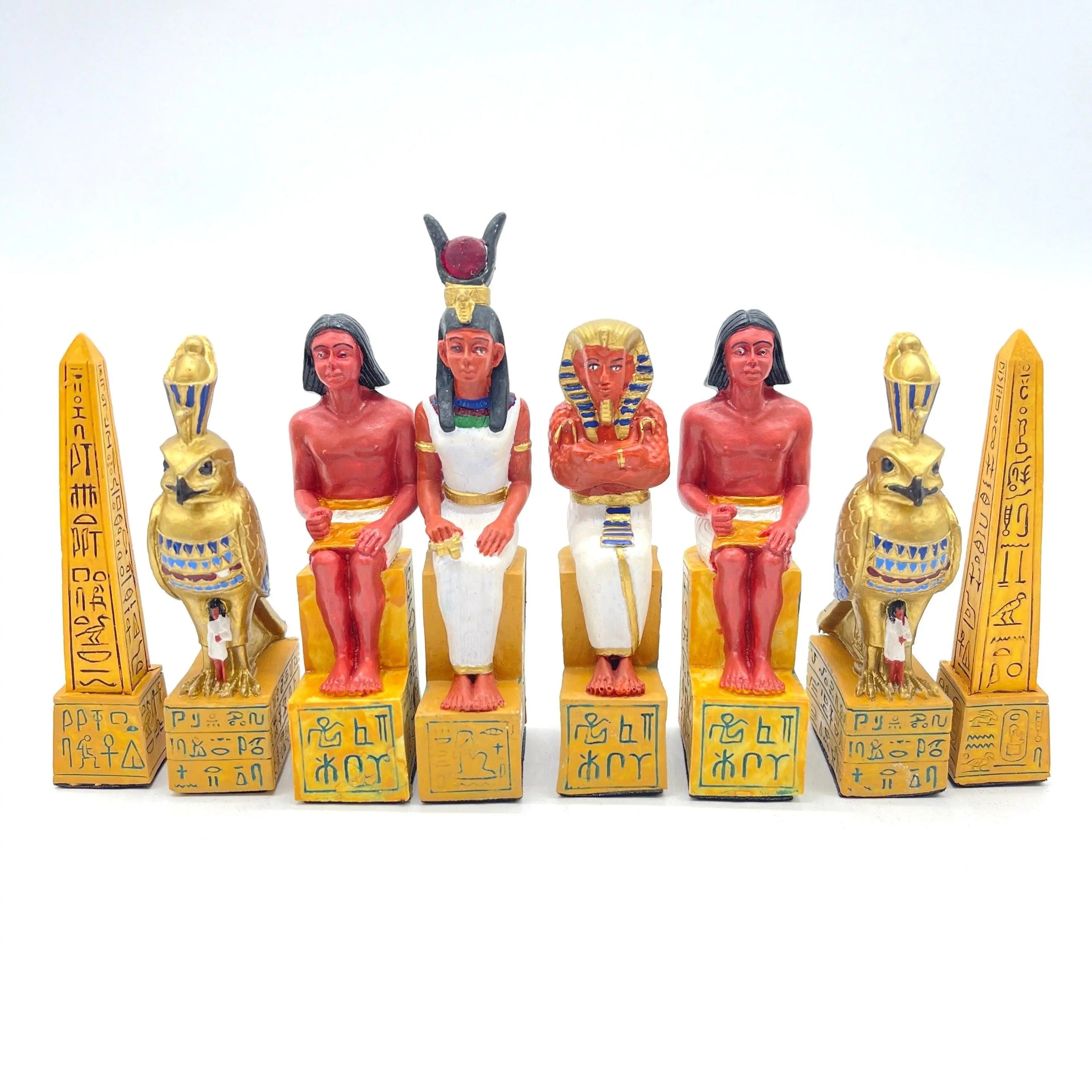 Hand painted Polyester Egyptian Chess Pieces Set - AsyaWoodArt