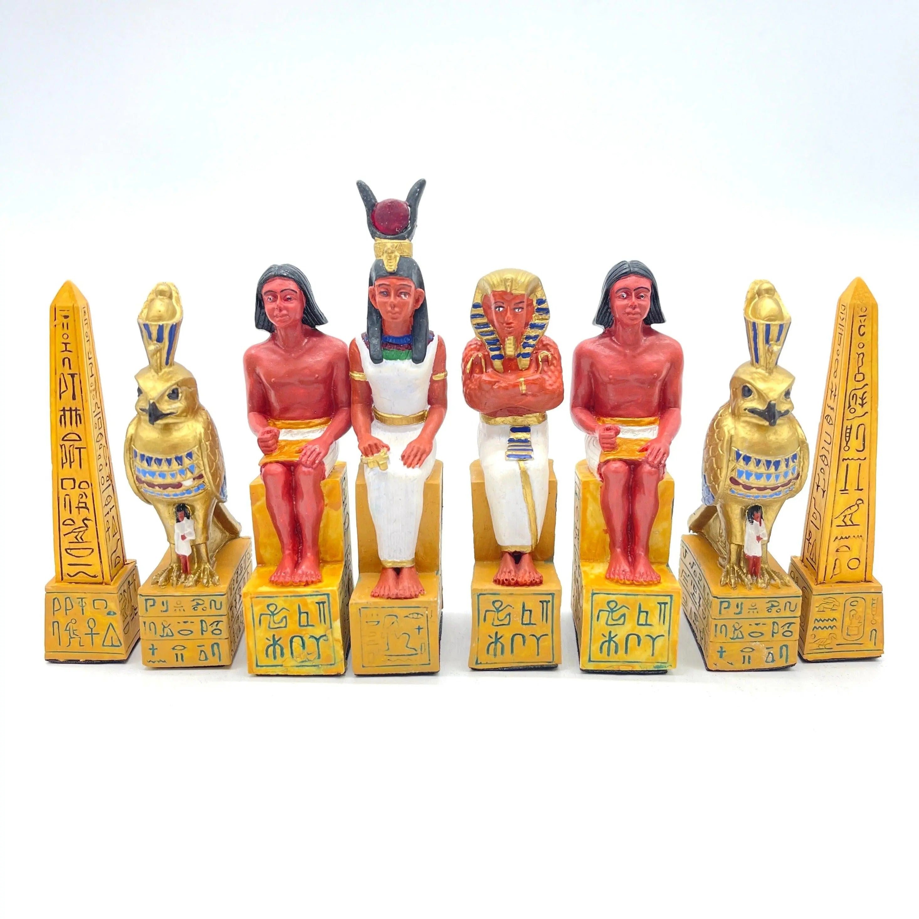Hand painted Polyester Egyptian Chess Pieces Set - AsyaWoodArt