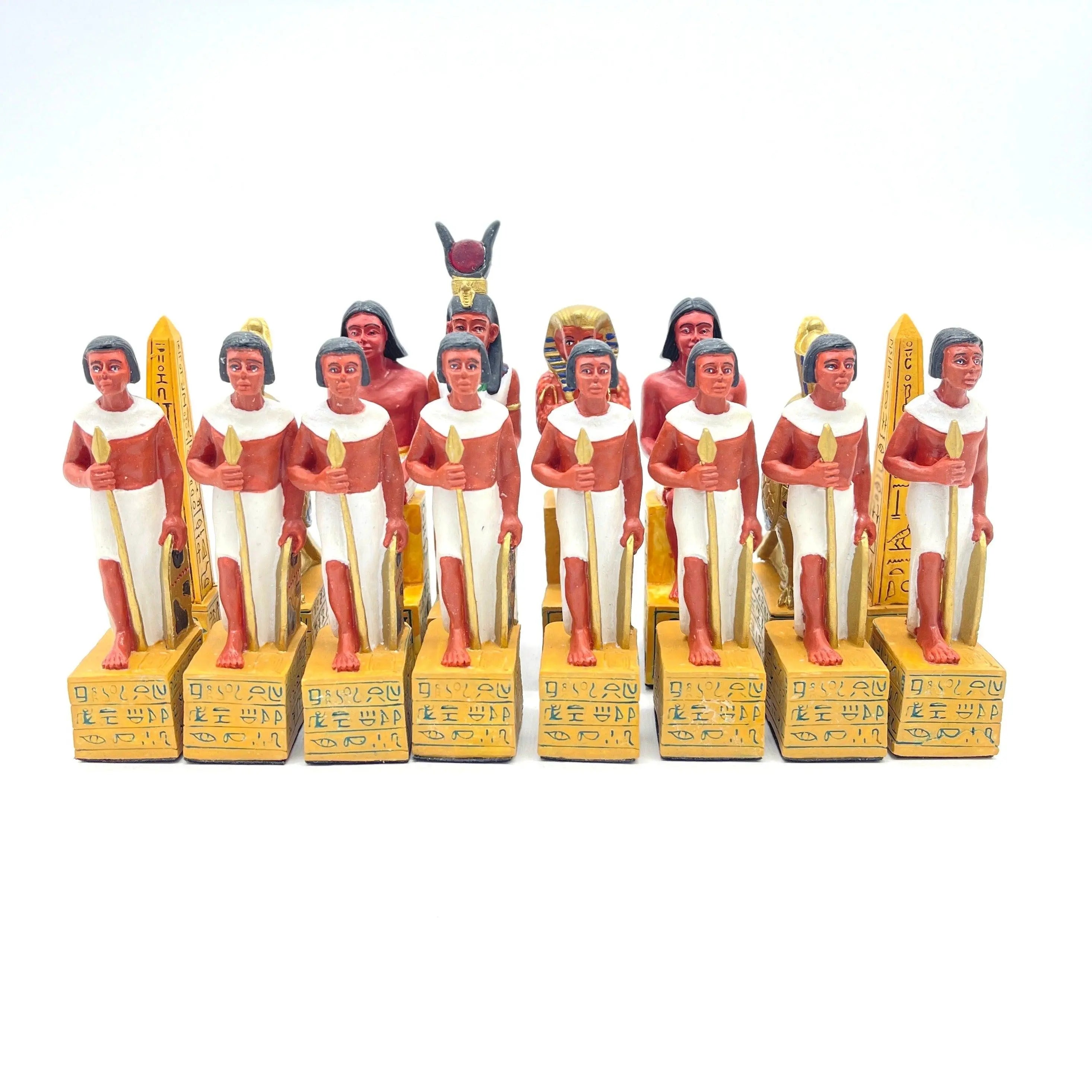 Hand painted Polyester Egyptian Chess Pieces Set - AsyaWoodArt