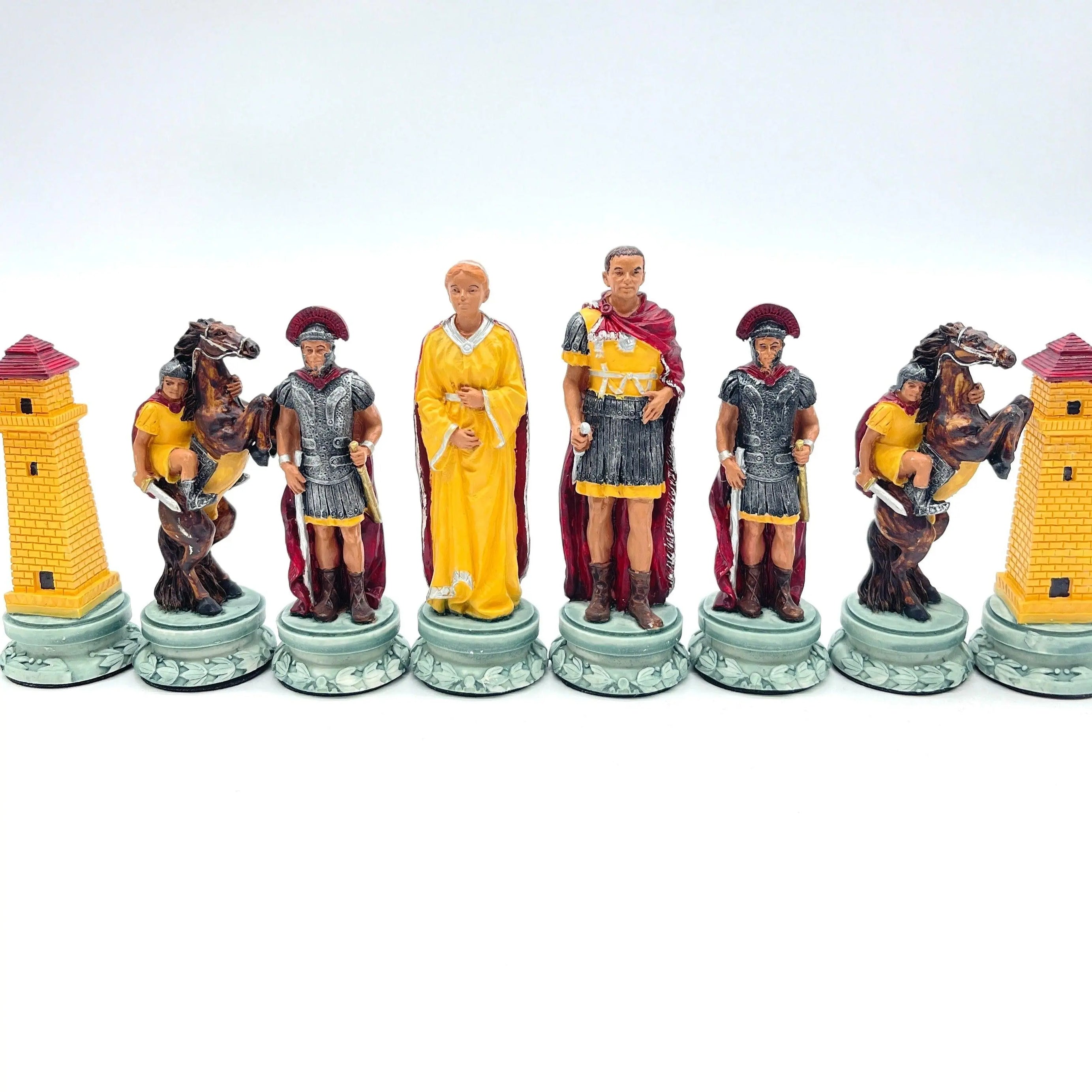 Hand painted Polyester Egyptian Chess Pieces Set - AsyaWoodArt