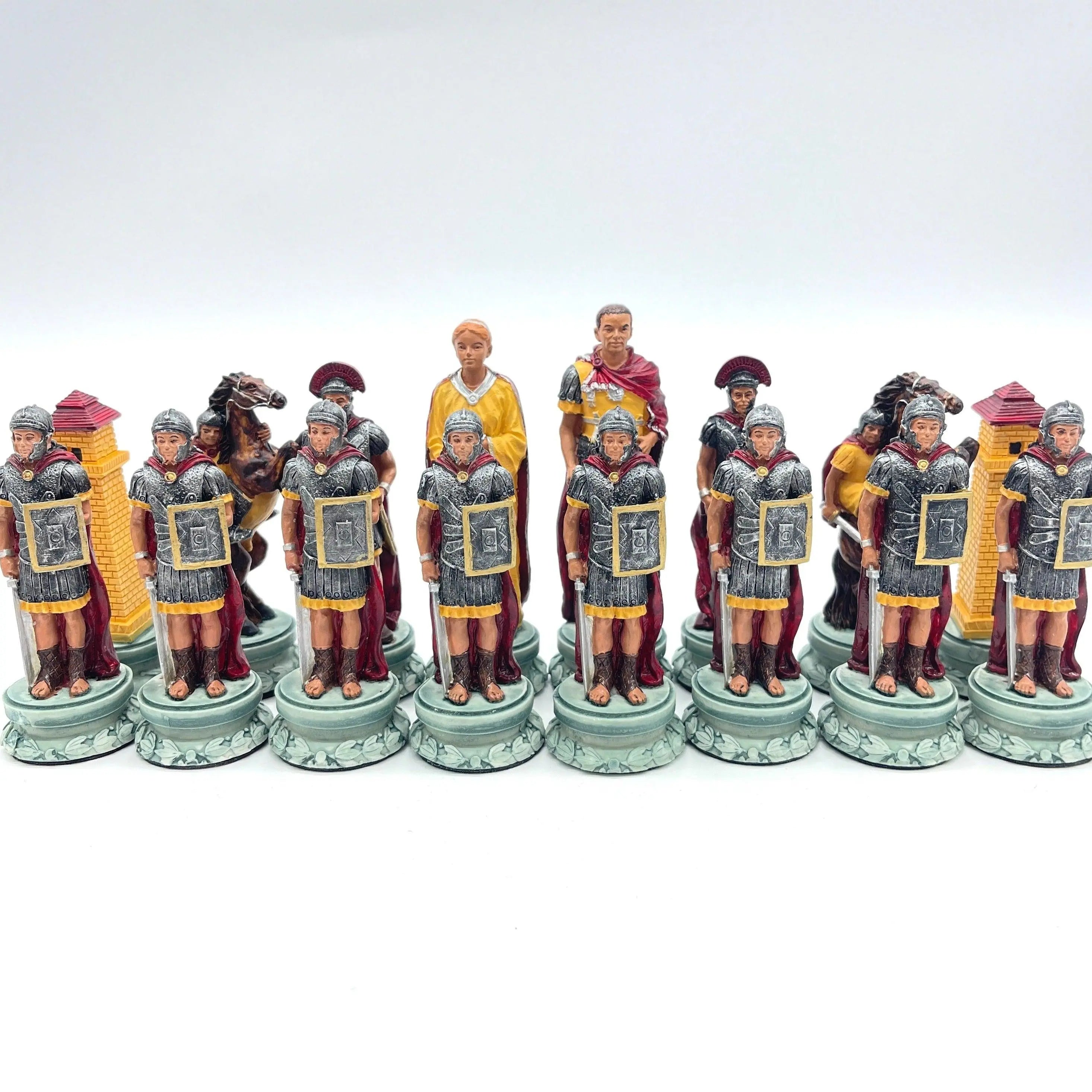 Hand painted Polyester Egyptian Chess Pieces Set - AsyaWoodArt