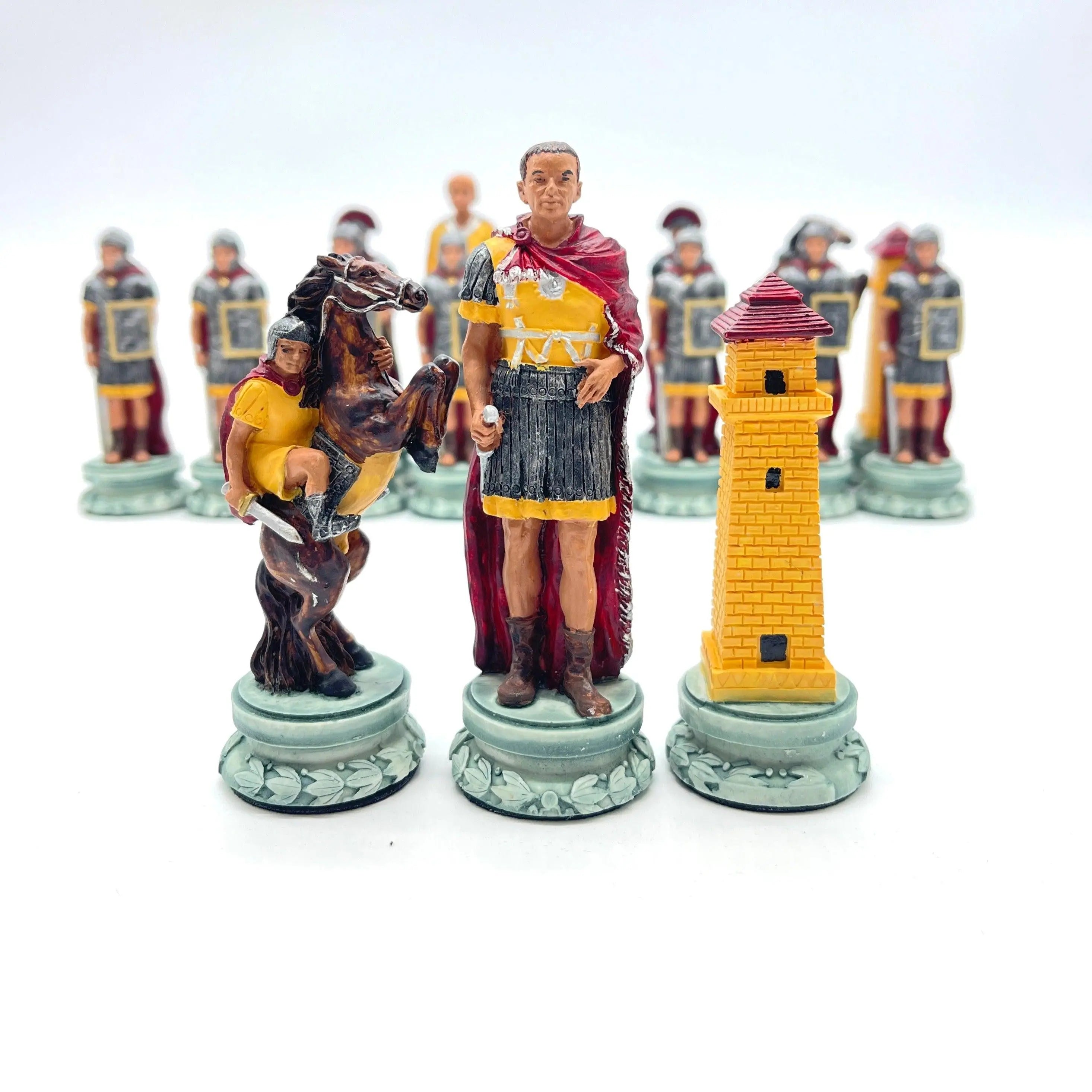 Hand painted Polyester Egyptian Chess Pieces Set - AsyaWoodArt