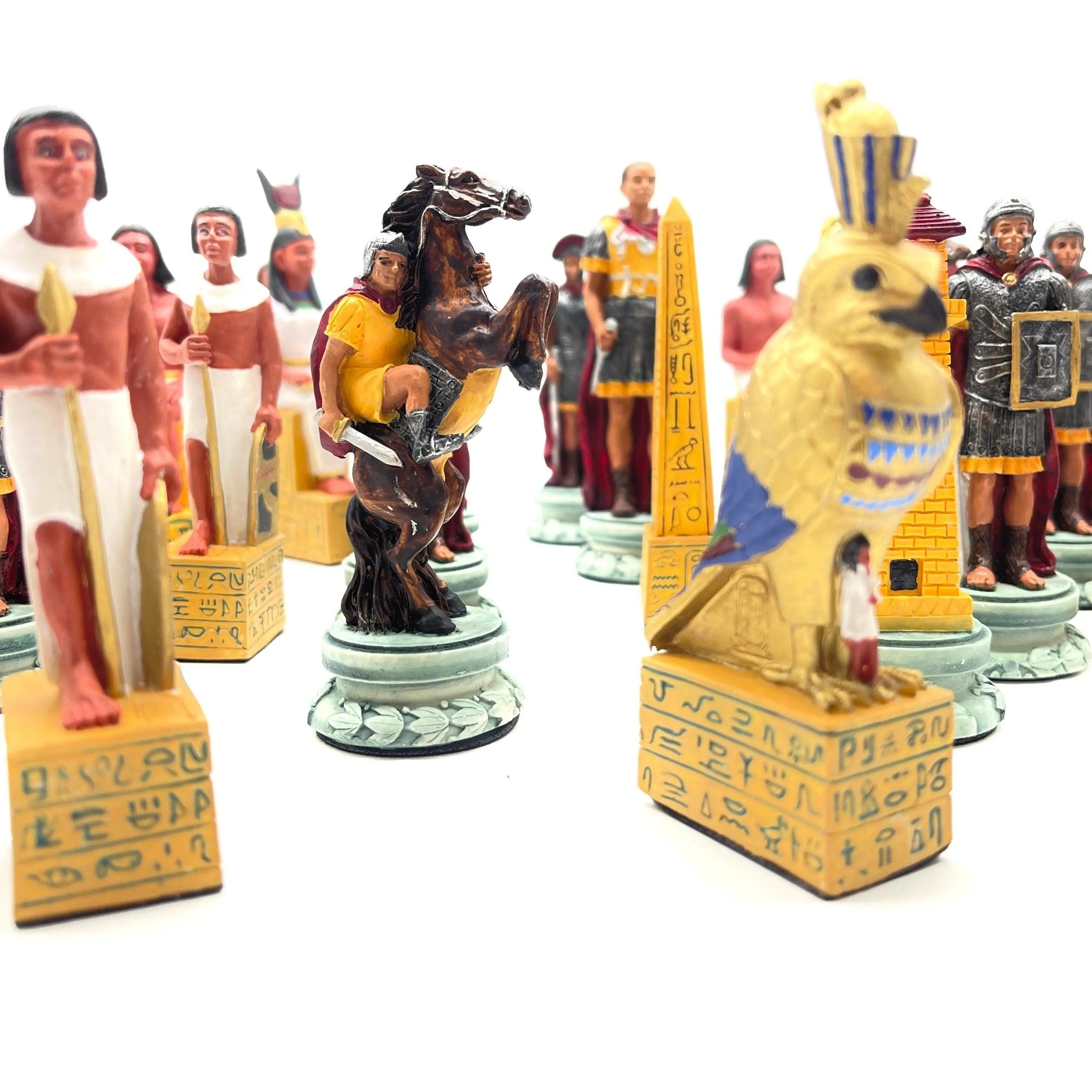 Hand painted Polyester Egyptian Chess Pieces Set - AsyaWoodArt