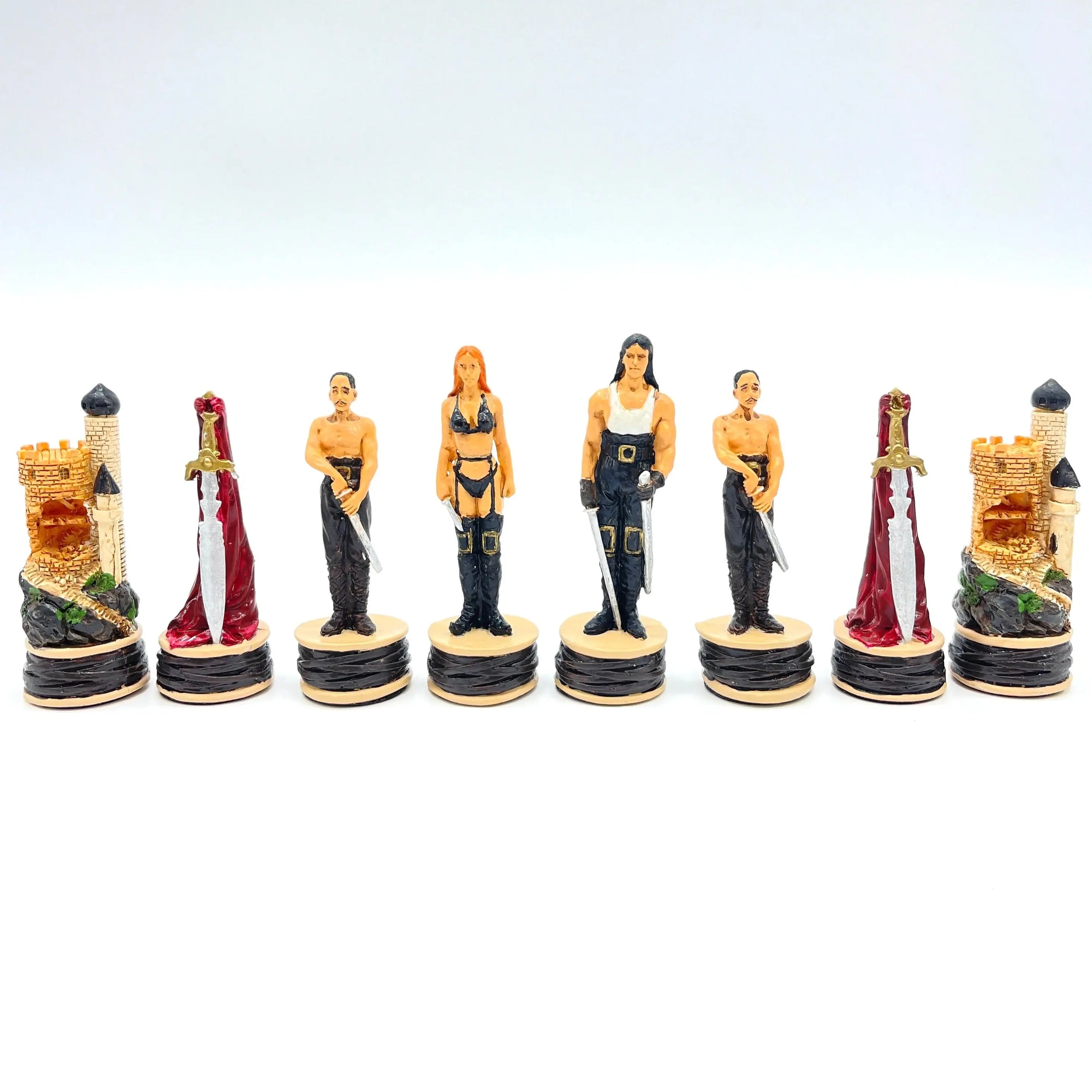Handmade Haind Point Zombie Polyester Chess Pieces Set