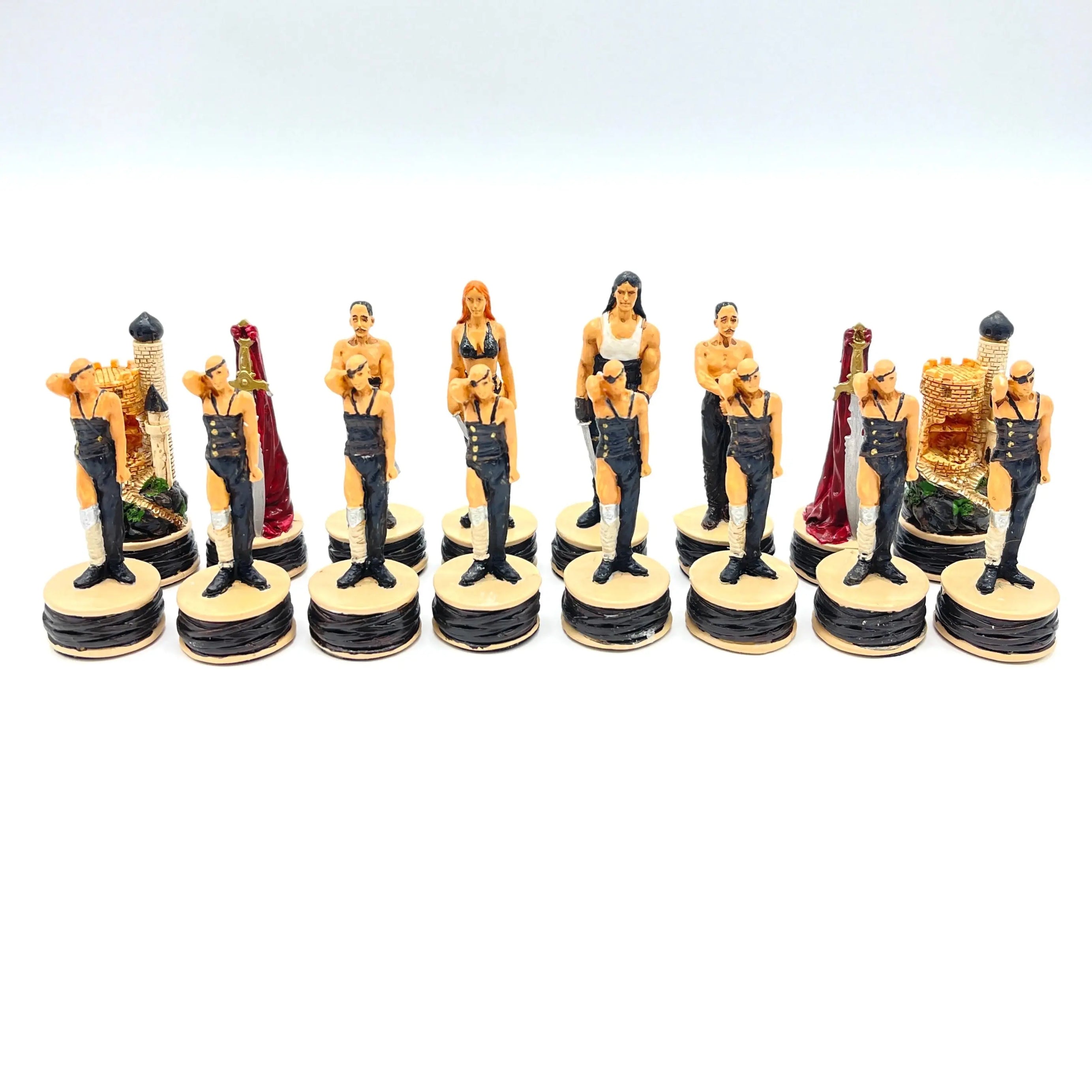 Handmade Haind Point Zombie Polyester Chess Pieces Set