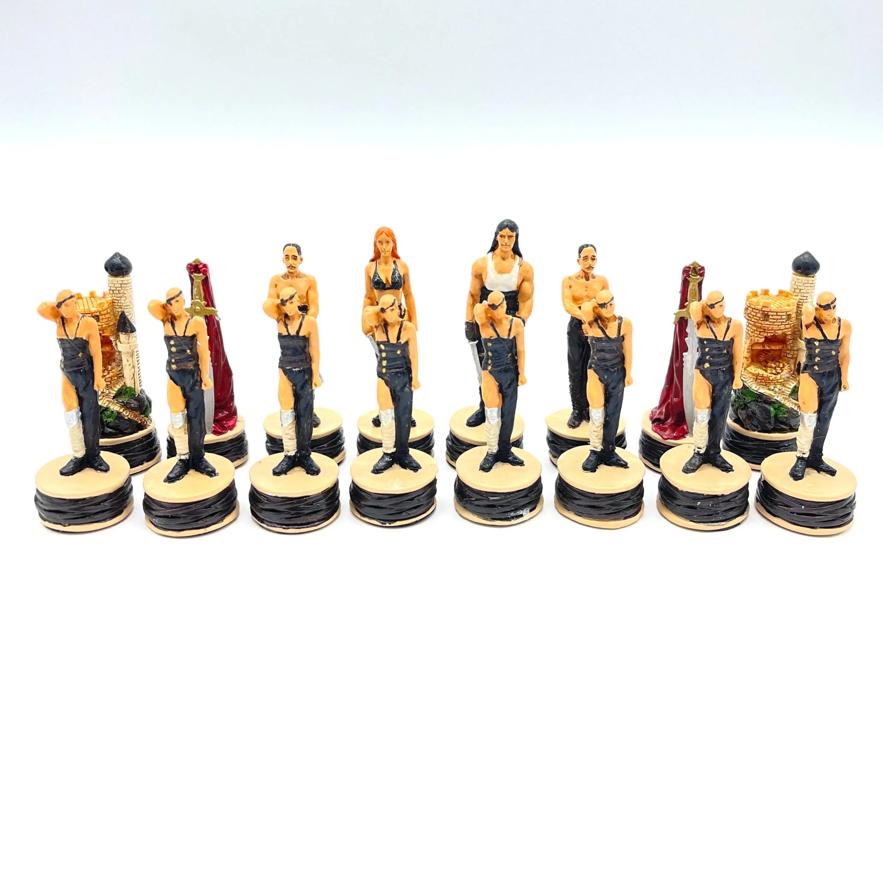 Handmade Haind Point Zombie Polyester Chess Pieces Set