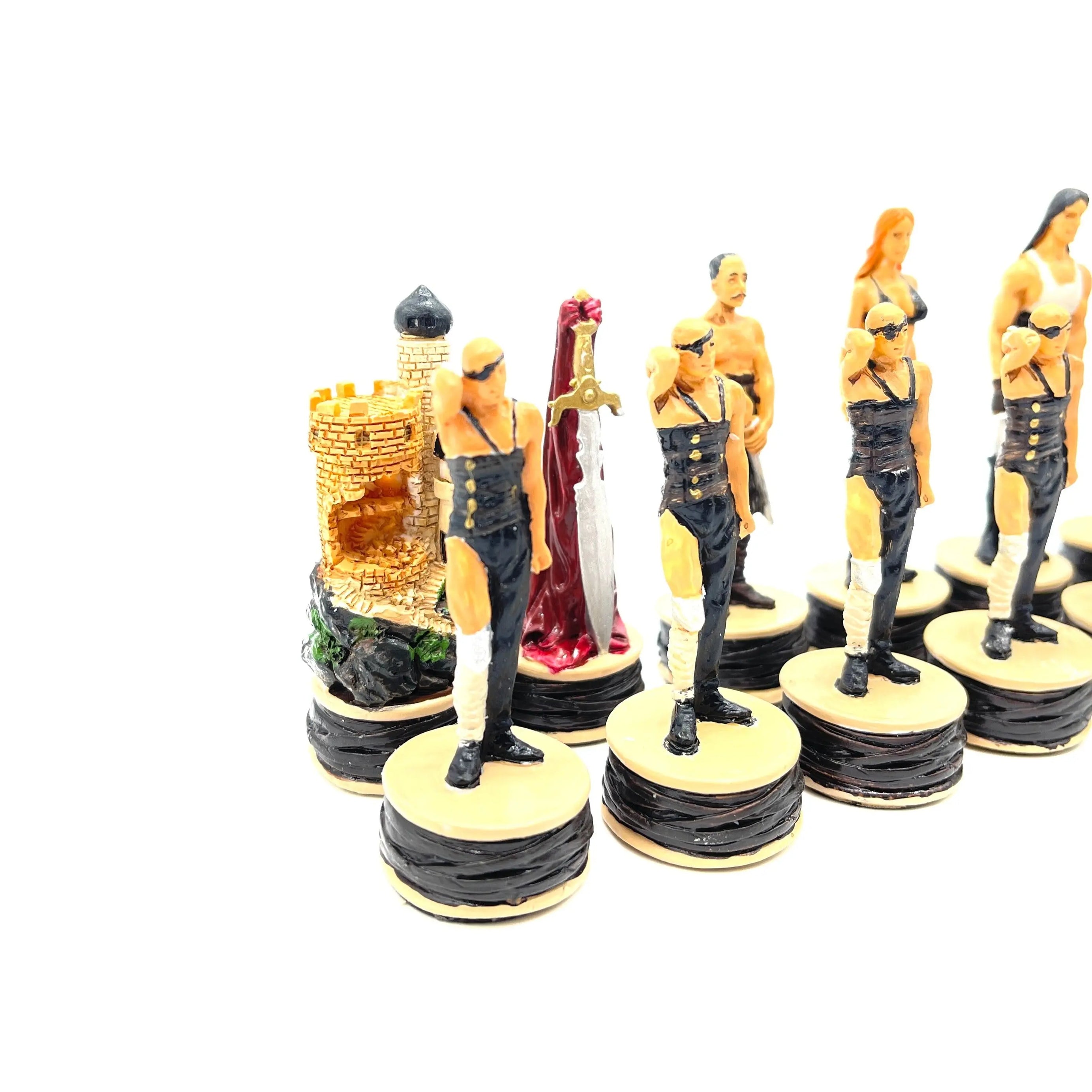 Handmade Haind Point Zombie Polyester Chess Pieces Set