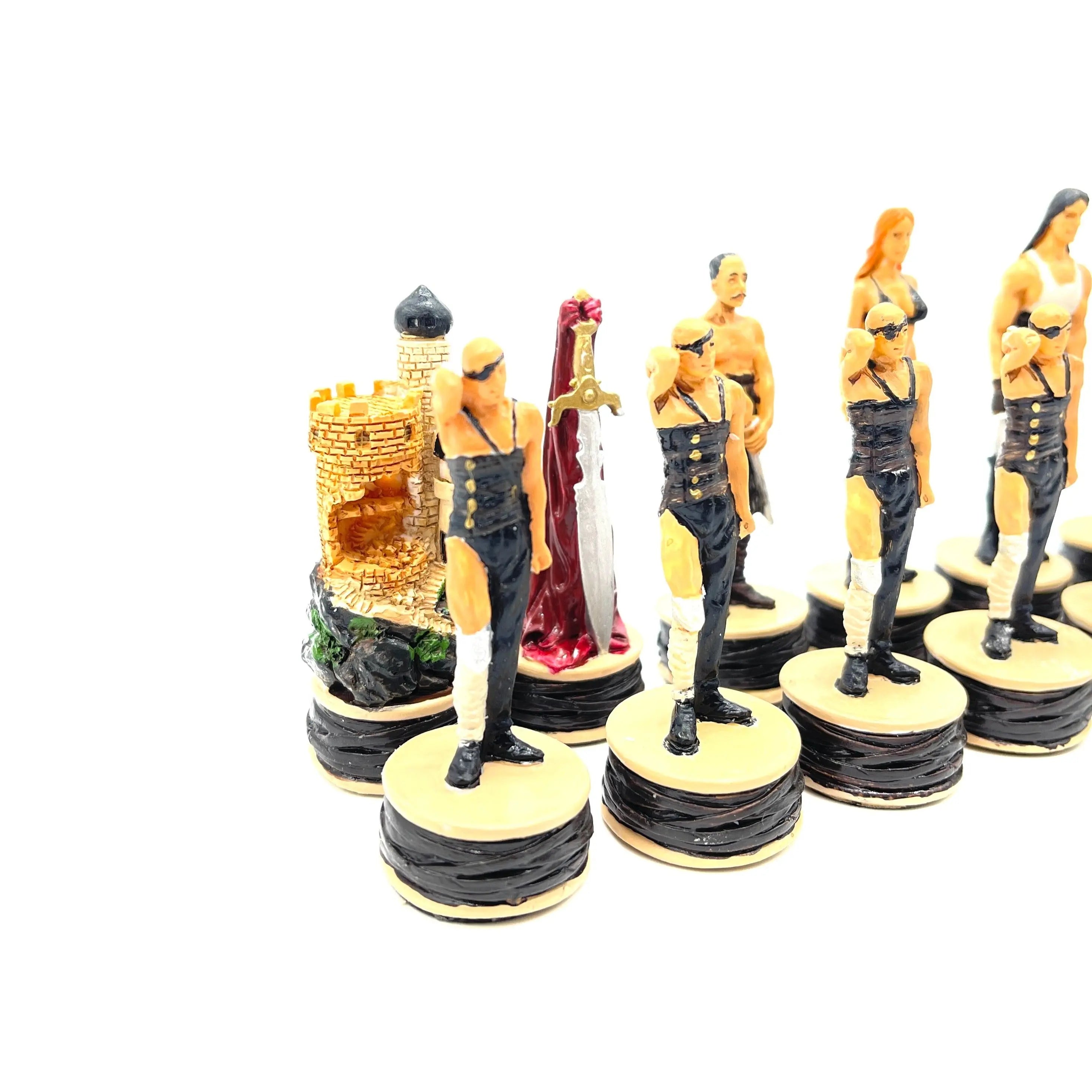 Handmade Haind Point Zombie Polyester Chess Pieces Set