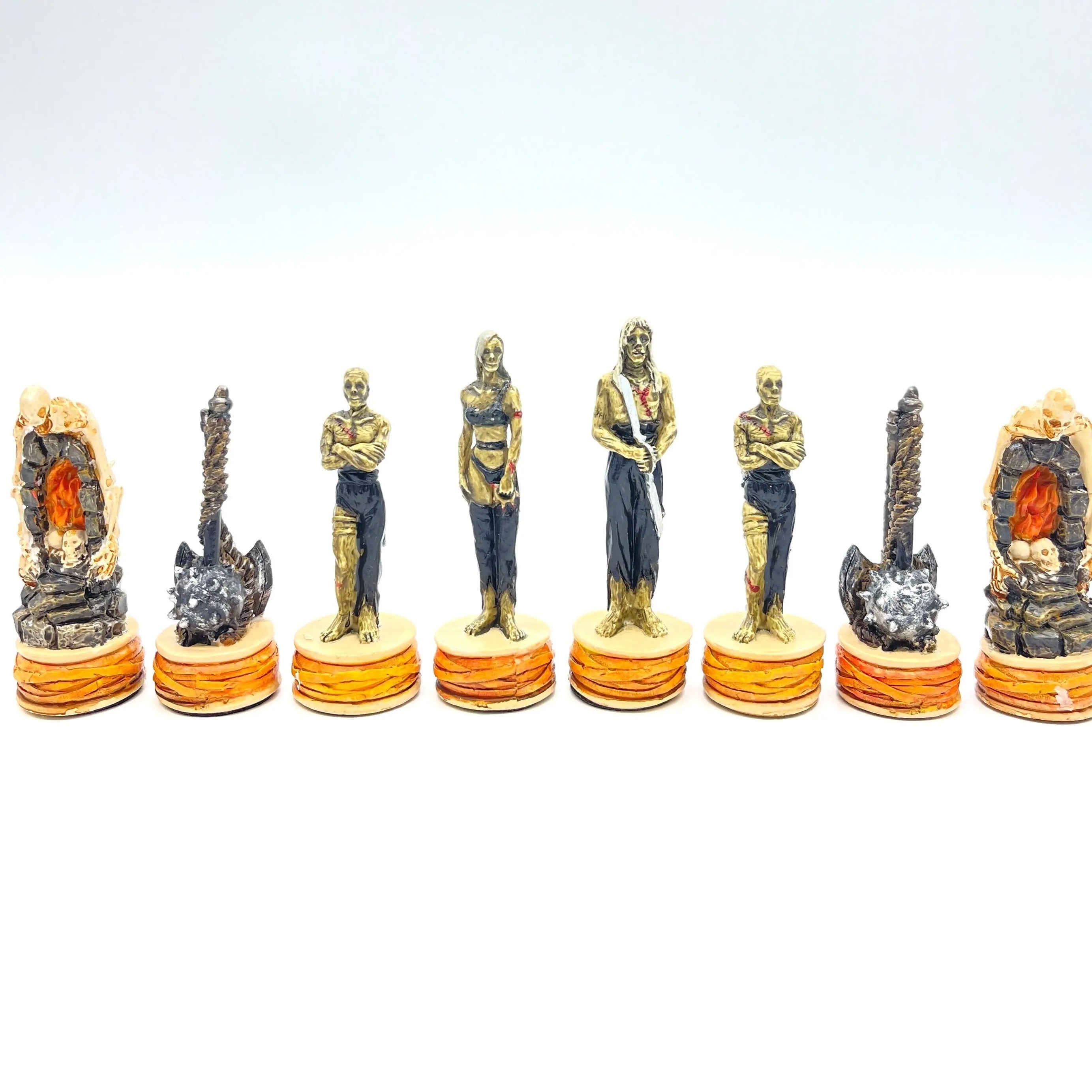 Handmade Haind Point Zombie Polyester Chess Pieces Set