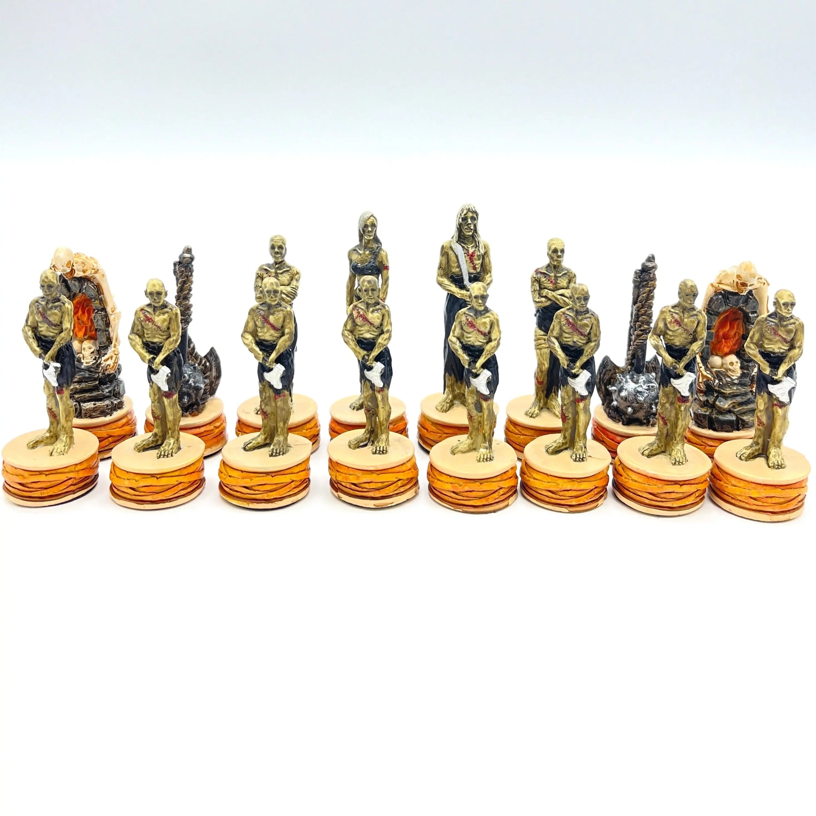 Handmade Haind Point Zombie Polyester Chess Pieces Set