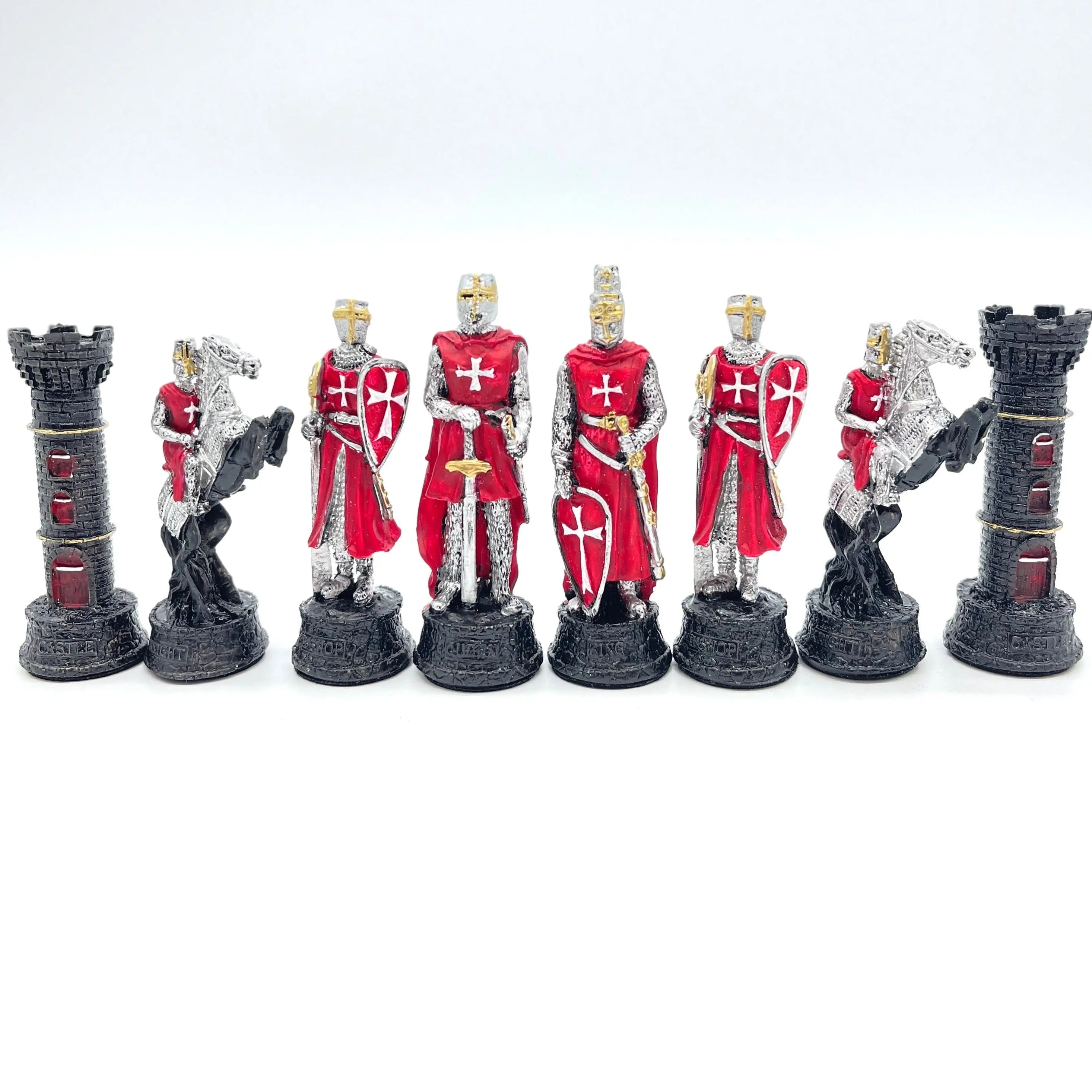 Handmade Ottomans & Crusaders Polyester Chess Pieces Set