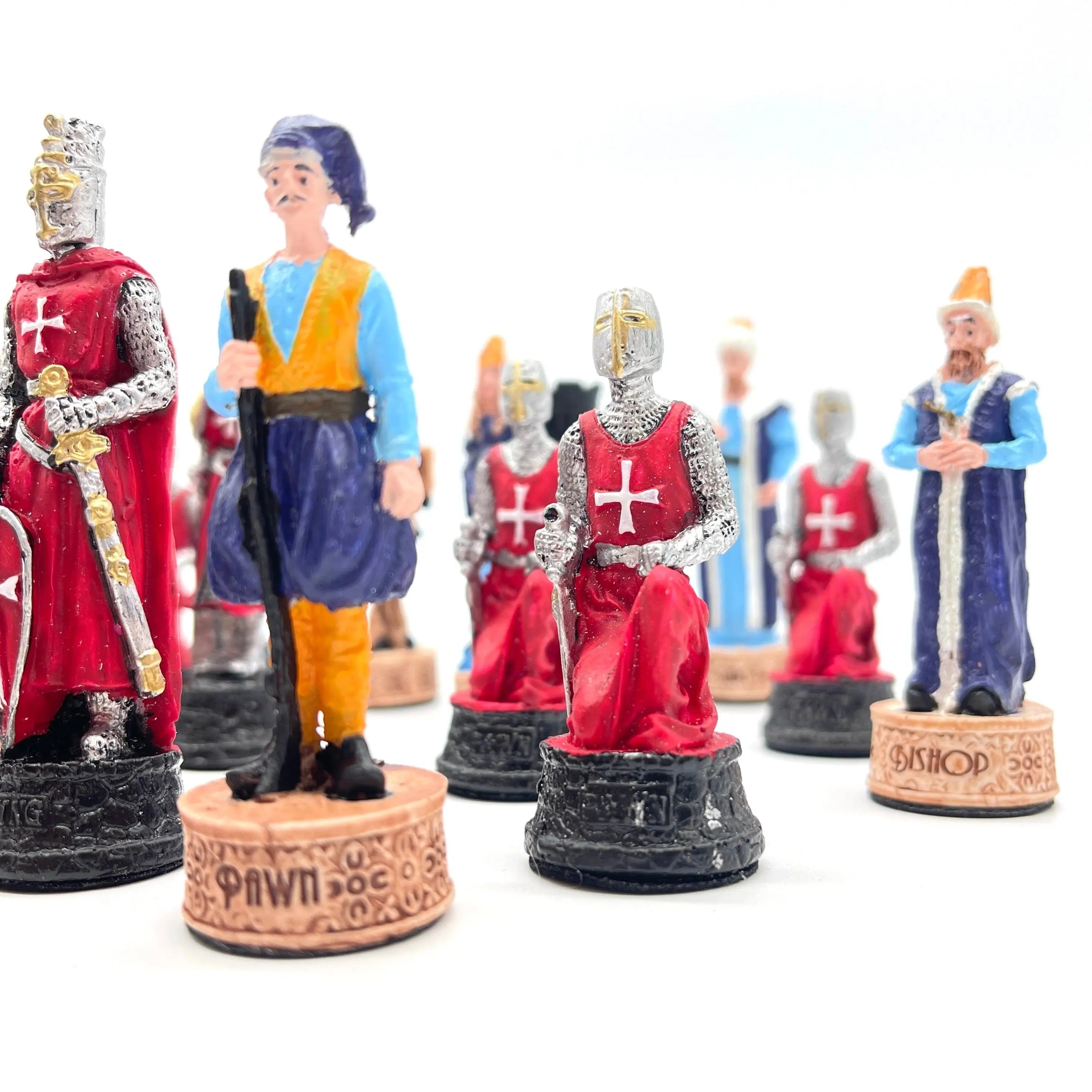 Handmade Ottomans & Crusaders Polyester Chess Pieces Set