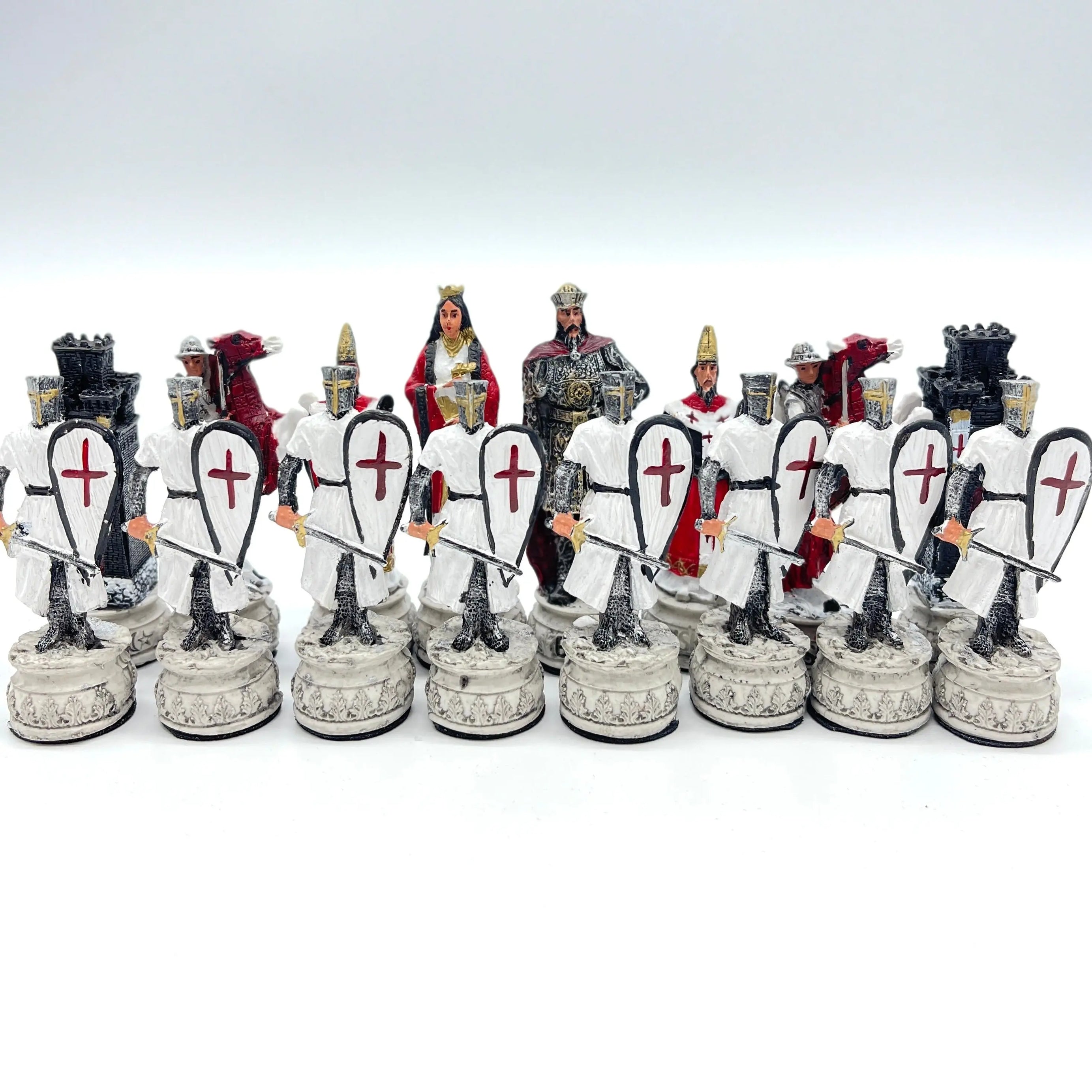 Handmade Crusaders & Ottomans Polyester Chess Pieces Set