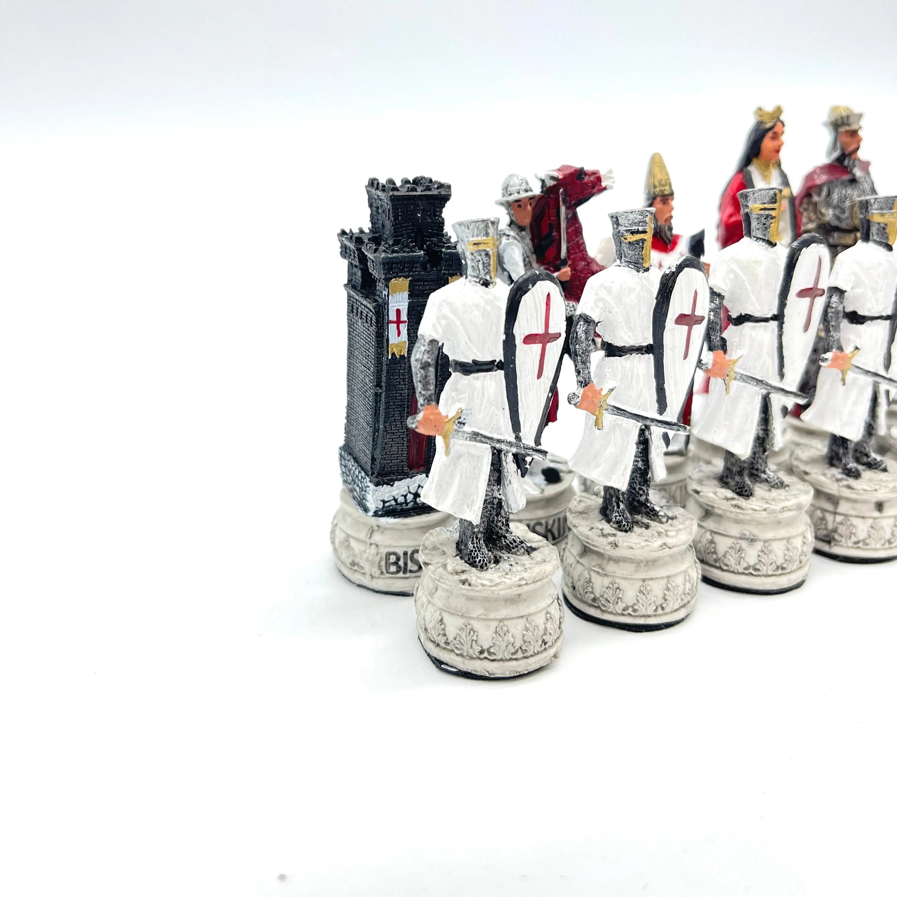 Handmade Crusaders & Ottomans Polyester Chess Pieces Set