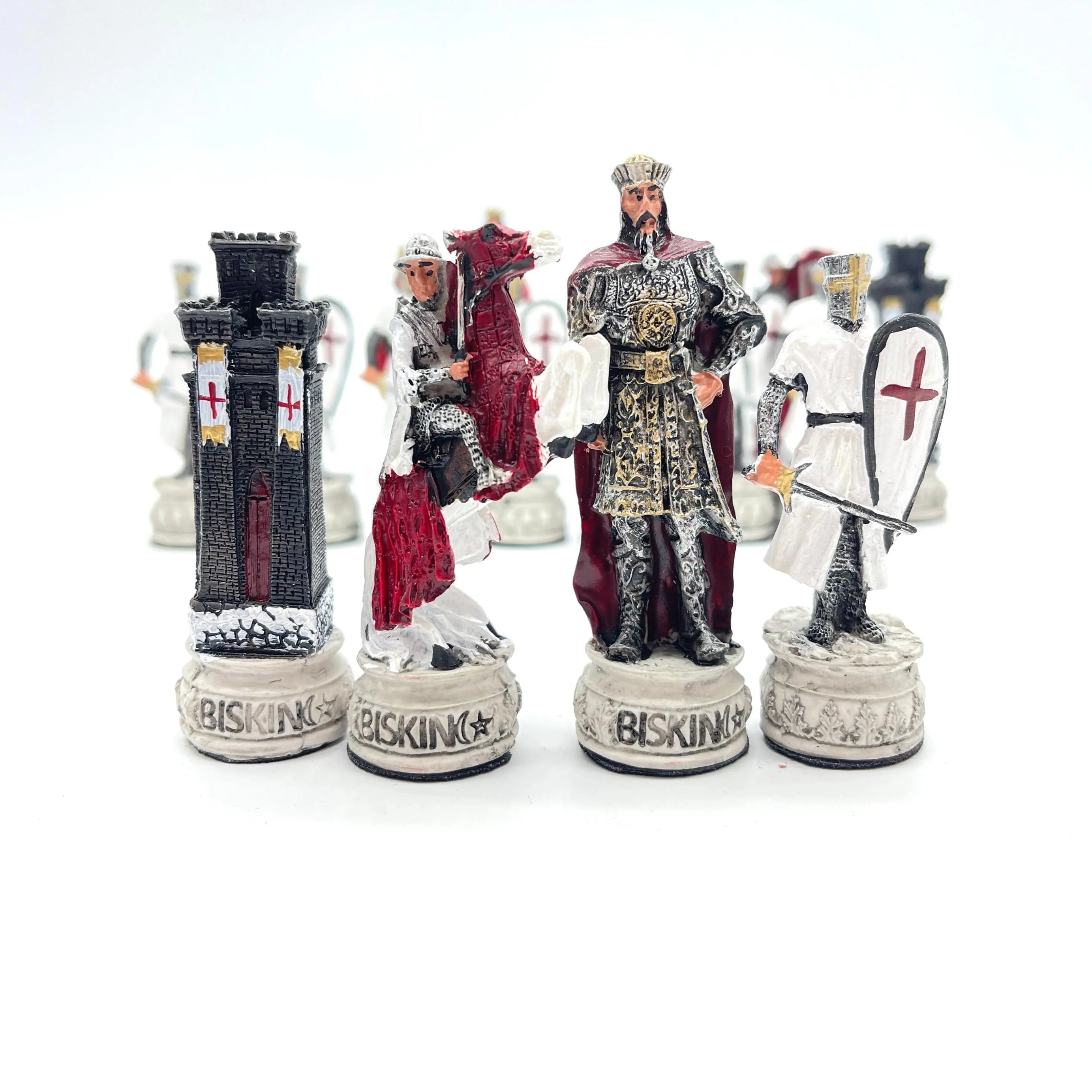 Handmade Crusaders & Ottomans Polyester Chess Pieces Set