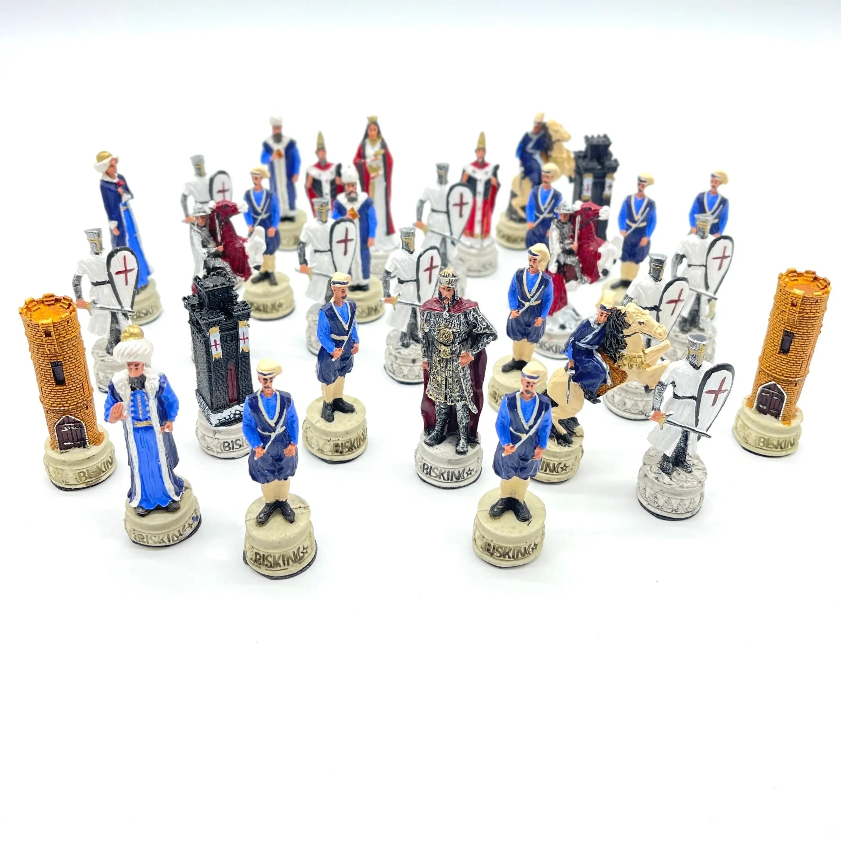 Handmade Crusaders & Ottomans Polyester Chess Pieces Set