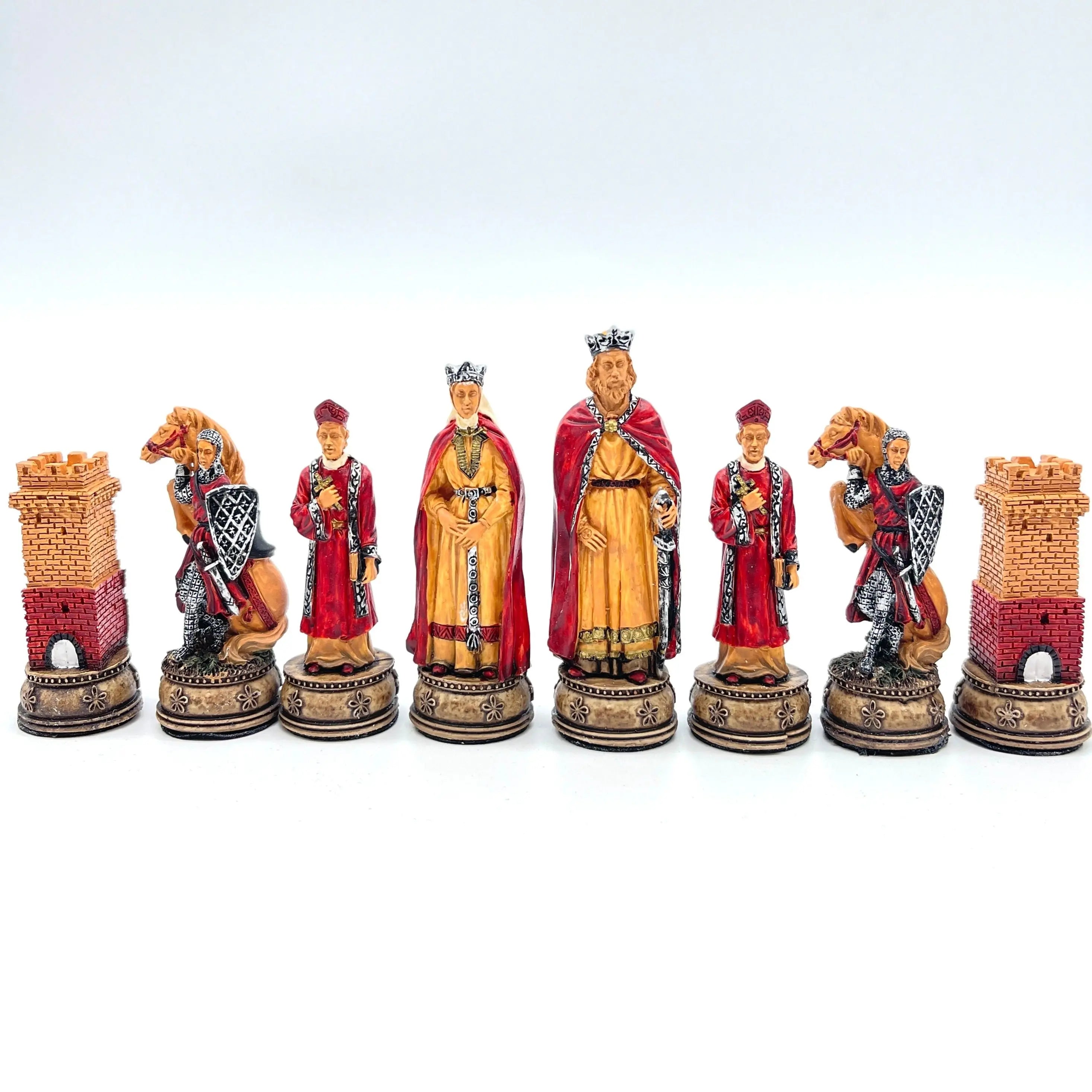 Handmade Camelot Polyester Chess Pieces Set