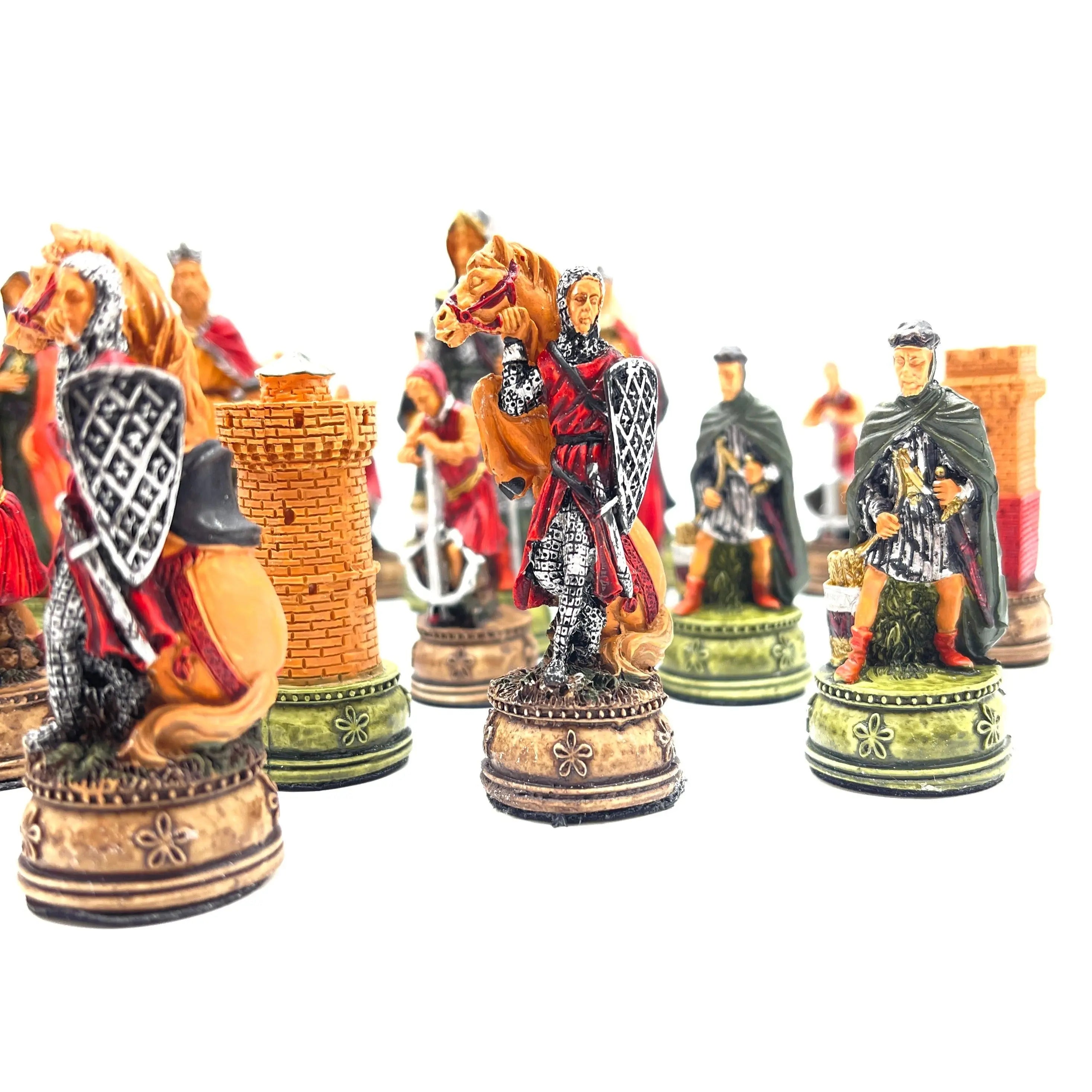 Handmade Camelot Polyester Chess Pieces Set