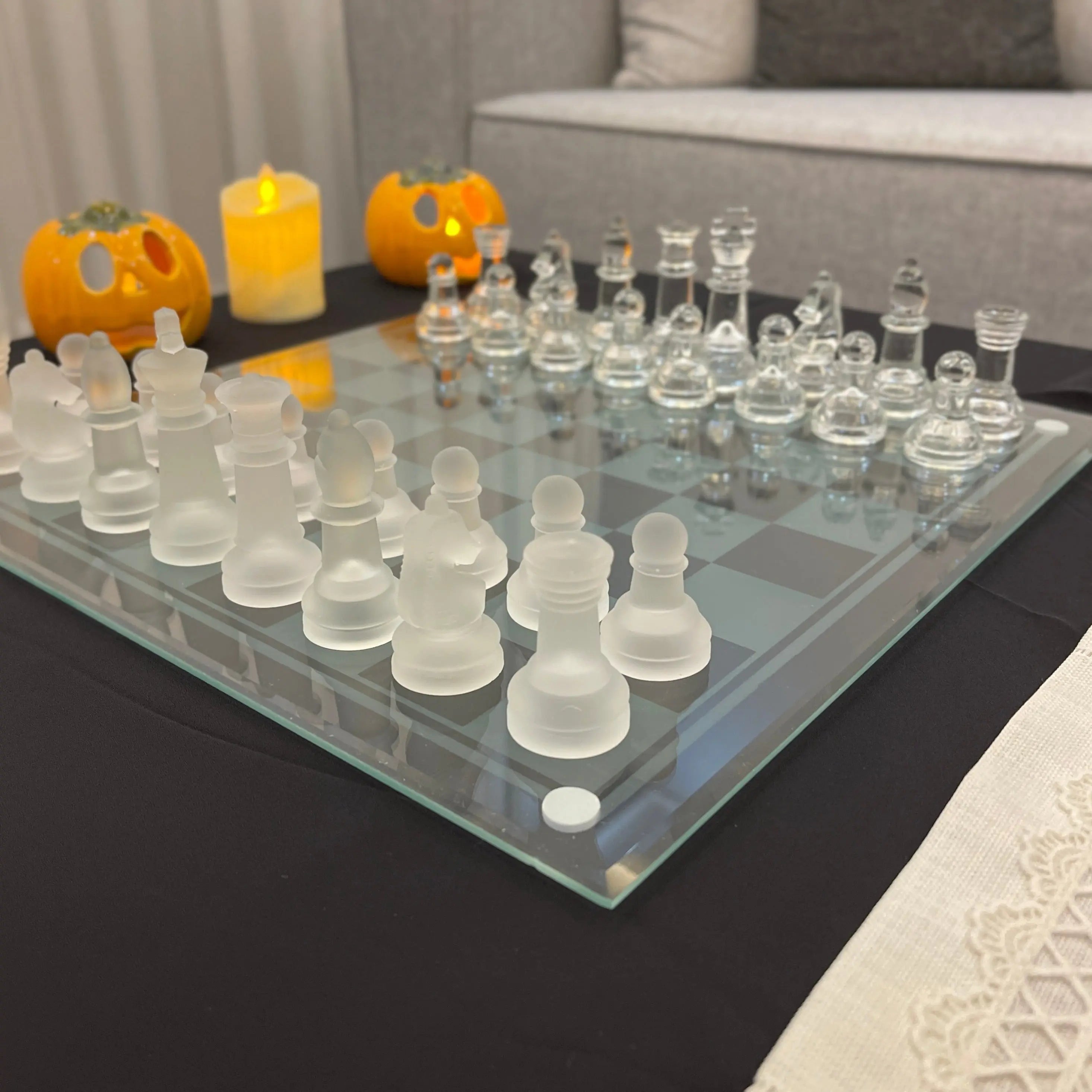 Vintage Home Decor Glass Chess Set