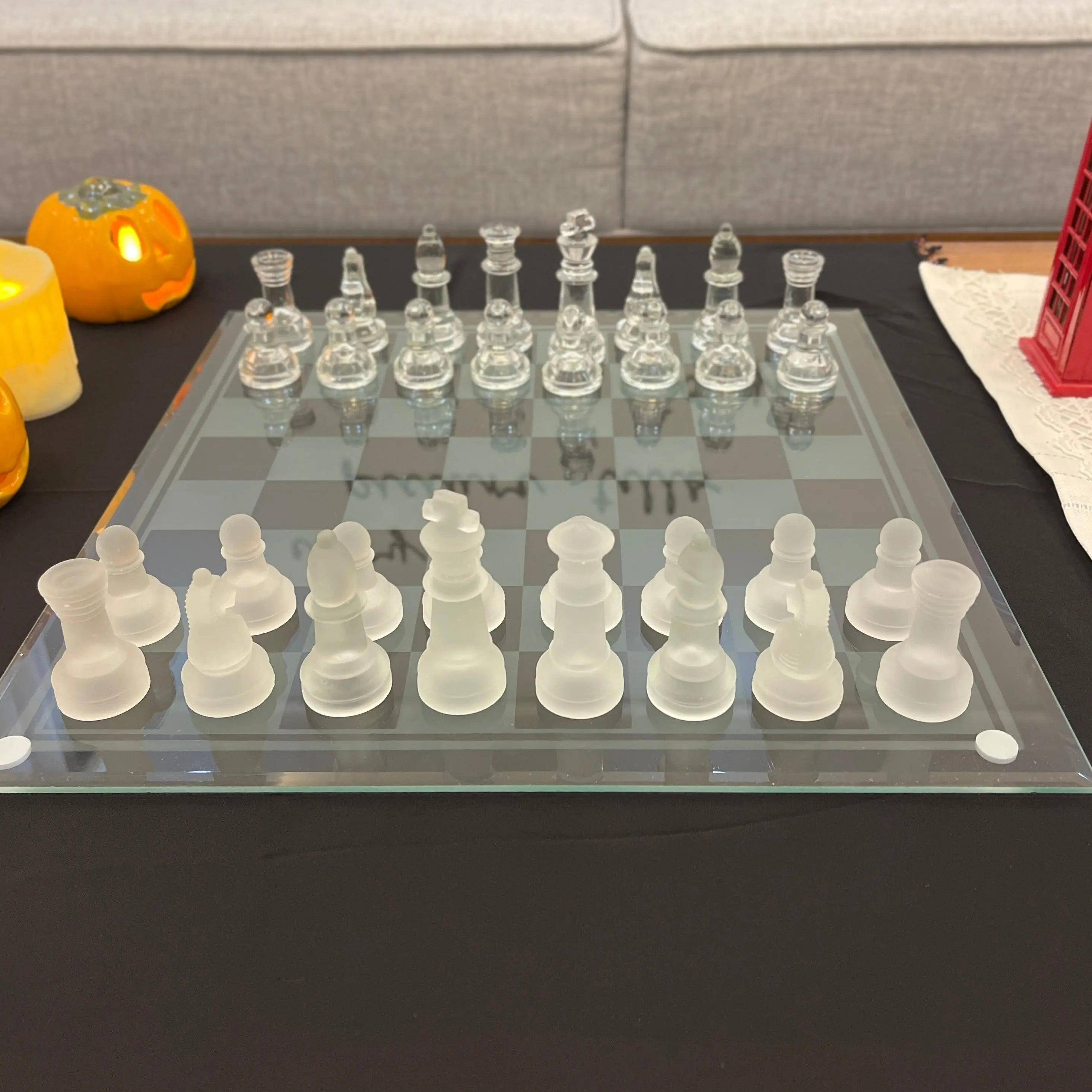 Vintage Home Decor Glass Chess Set