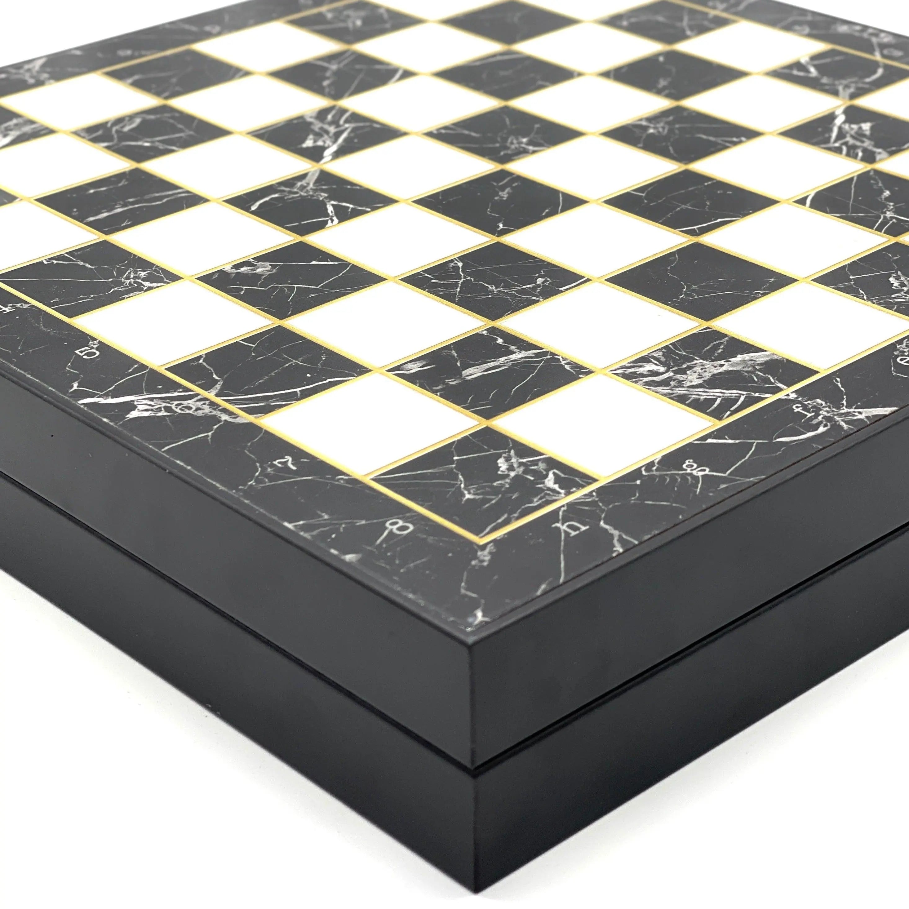 VIP Personalized Marble Patterned Folding Chess Set with Crusaders Chess Pieces Set - AsyaWoodArt